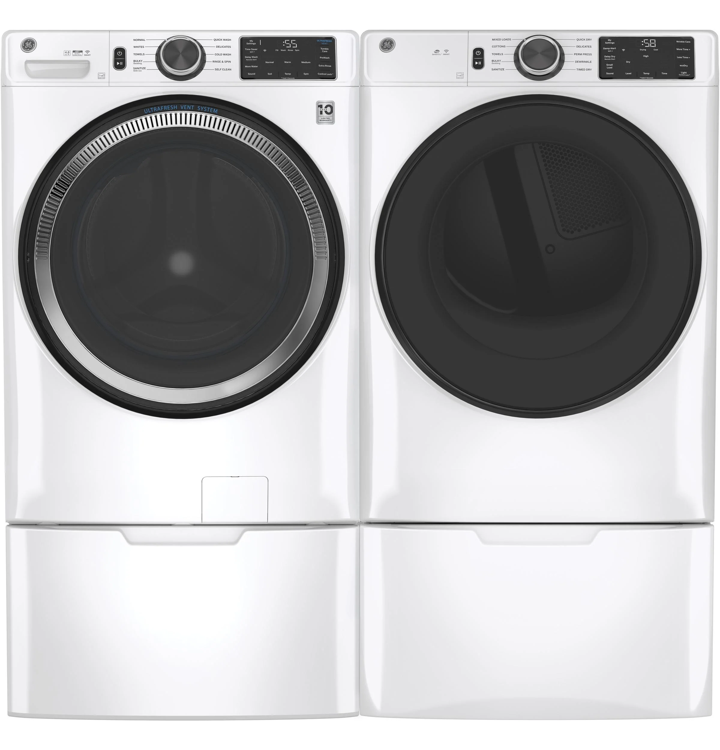 GFD55ESSNWW GE® ENERGY STAR® 7.8 cu. ft. Capacity Smart Front Load Electric Dryer with Sanitize Cycle - Image 32