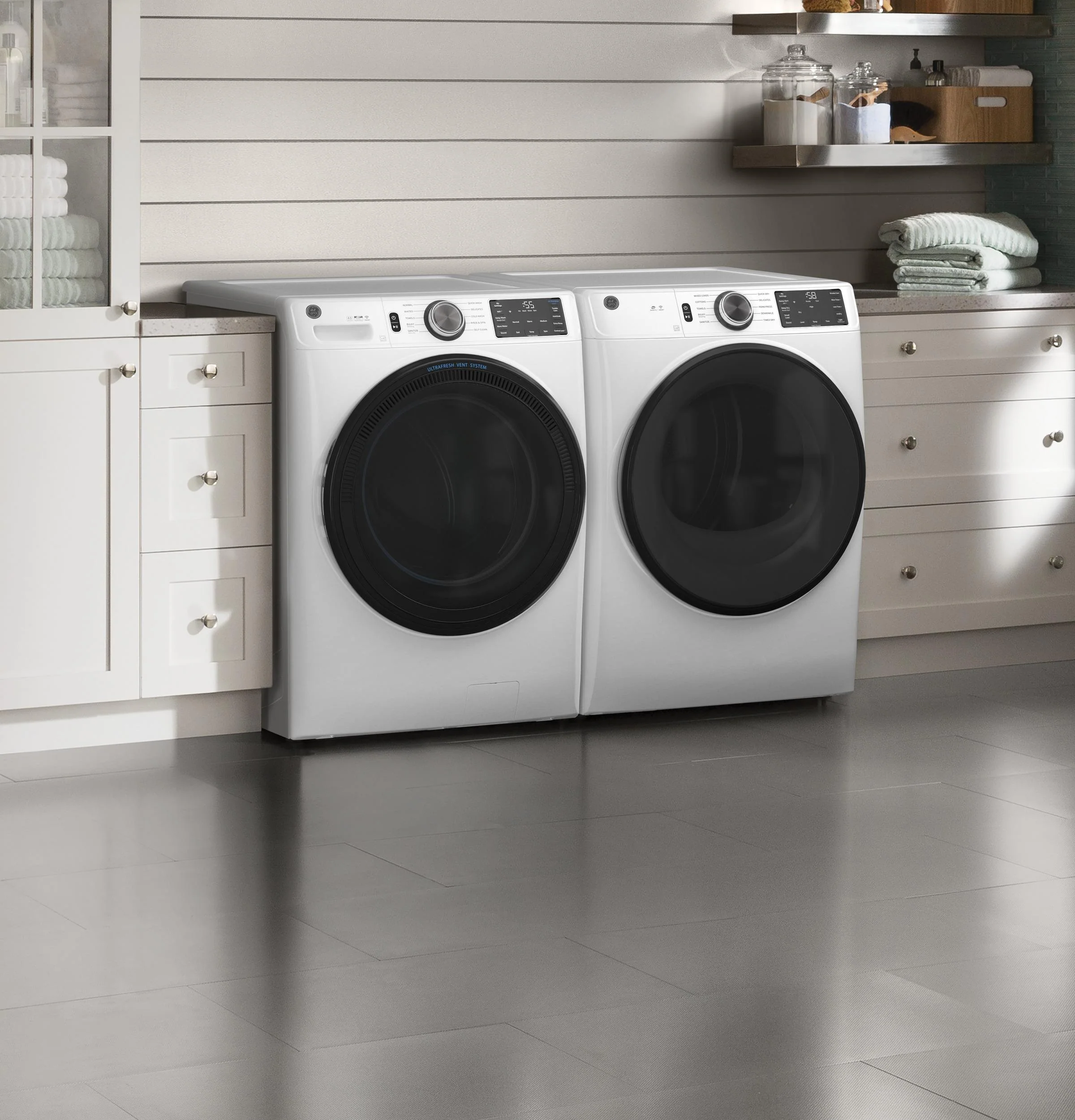 GFD55GSSNWW GE® ENERGY STAR® 7.8 cu. ft. Capacity Smart Front Load Gas Dryer with Sanitize Cycle - Image 47