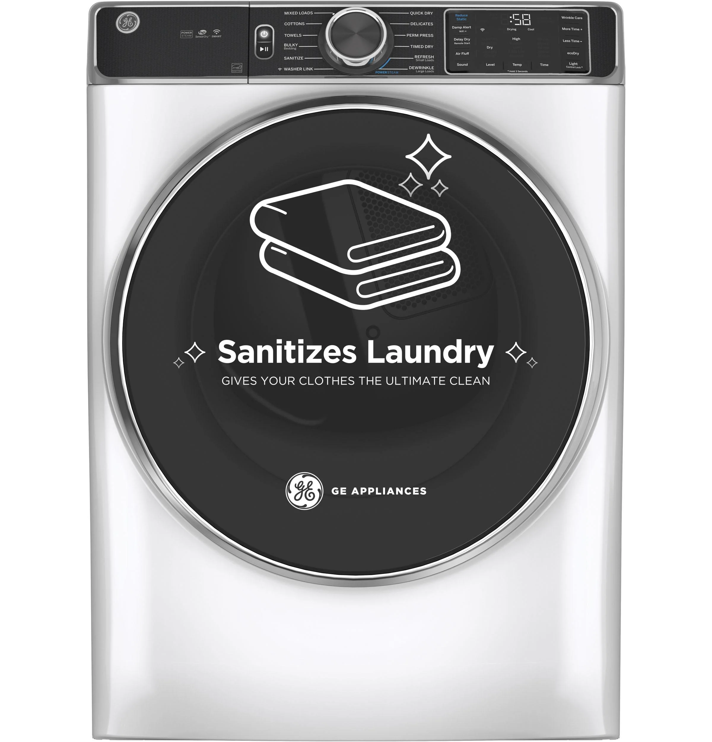 GE® ENERGY STAR® 7.8 cu. ft. Capacity Smart Front Load Electric Dryer with Steam and Sanitize Cycle - Image 21