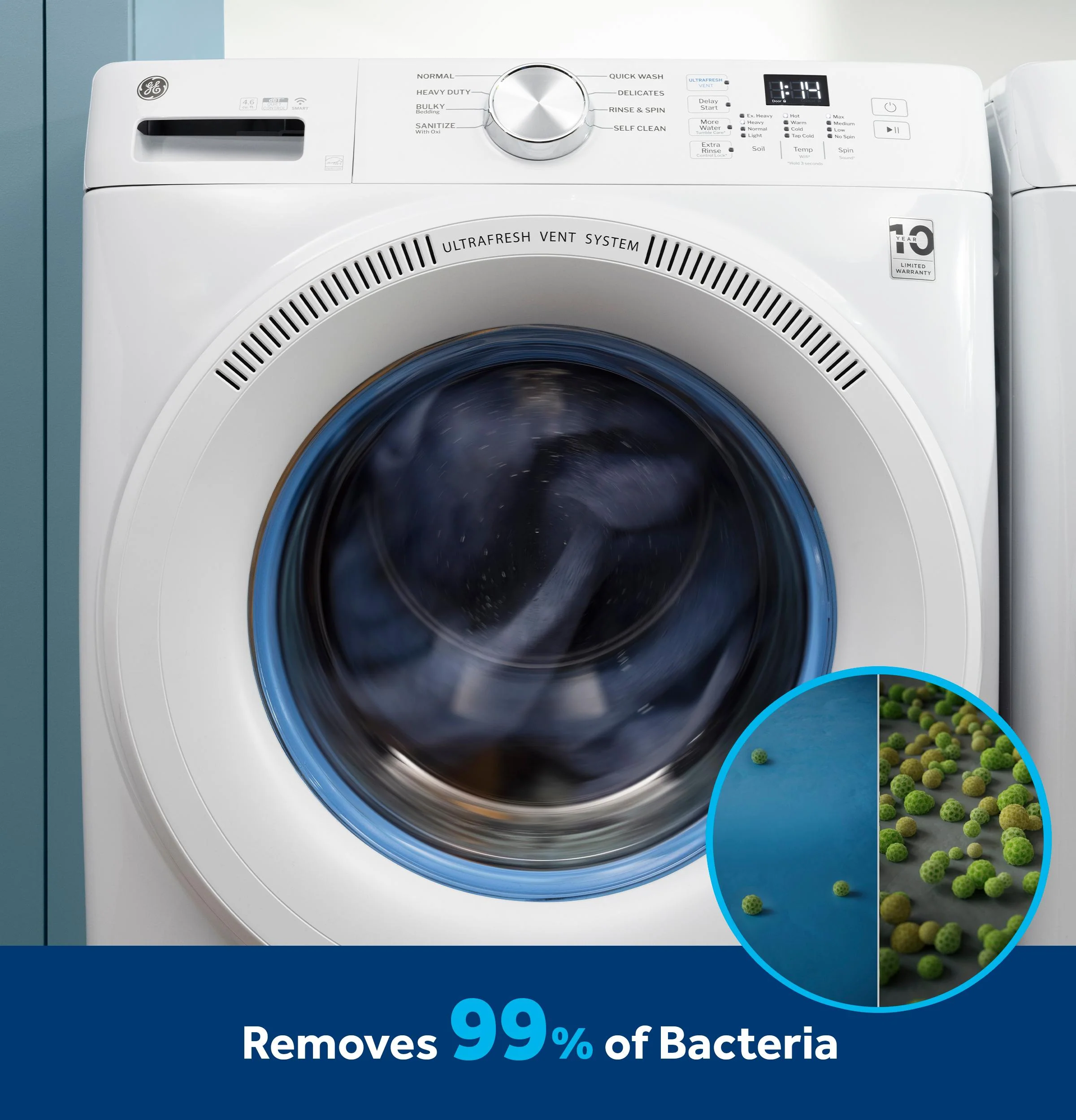 GFW350SSYWW GE® ENERGY STAR® 4.6 cu. ft. Capacity Smart Front Load Washer with UltraFresh Vent System with OdorBlock™ - Image 18