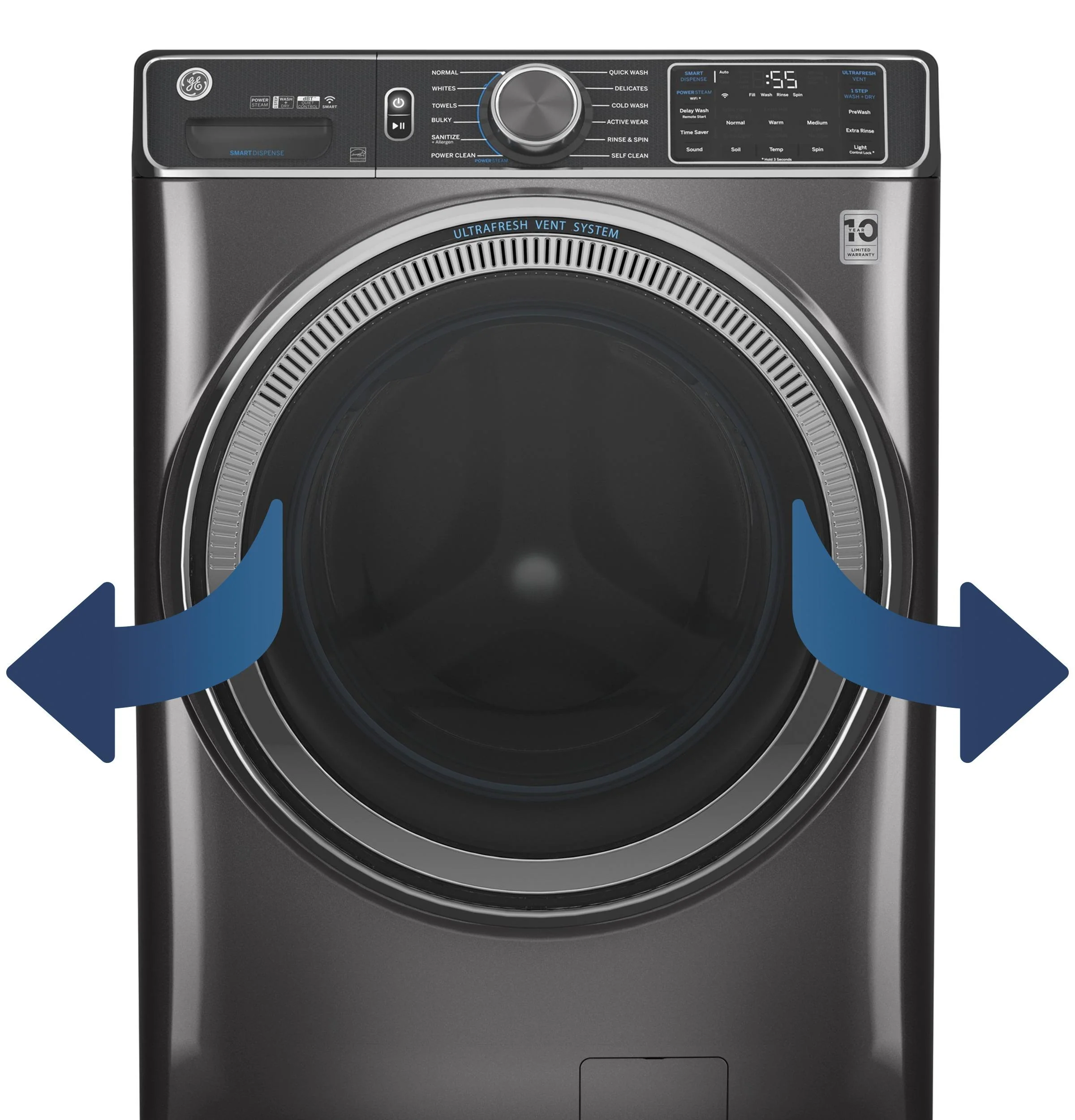 GFW550SSNWW GE® ENERGY STAR 4.8 cu. ft. Capacity Smart Front Load ® Washer with UltraFresh Vent System with OdorBlock™ and Sanitize w/Oxi - Image 14