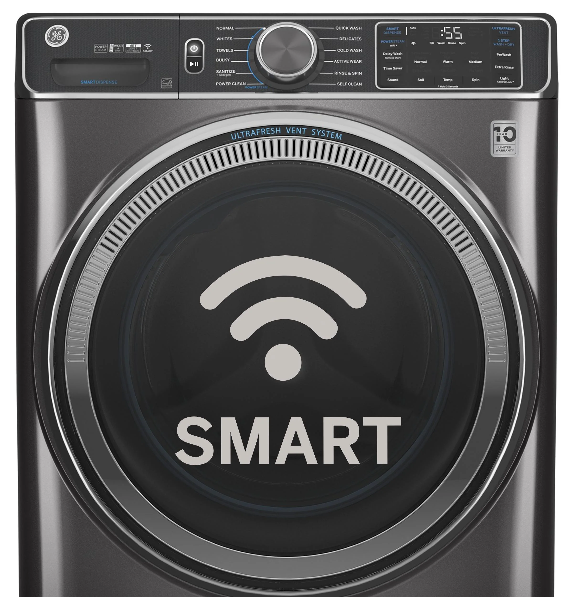 GE® 4.8 cu. ft. Capacity Smart Front Load ENERGY STAR® Steam Washer with SmartDispense™ UltraFresh Vent System with OdorBlock™ and Sanitize + Allergen - Image 22