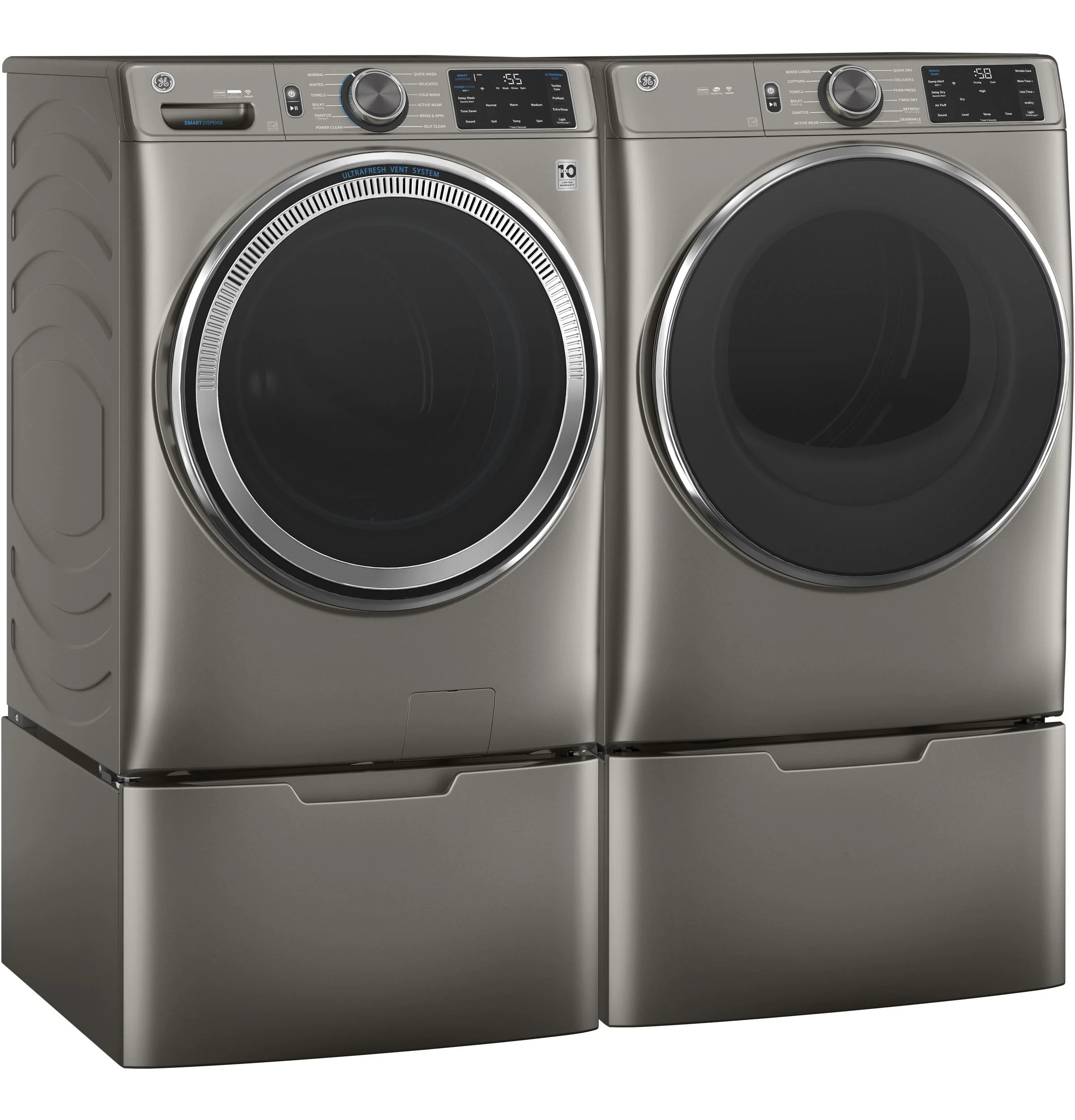 GE® 4.8 cu. ft. Capacity Smart Front Load ENERGY STAR® Steam Washer with SmartDispense™ UltraFresh Vent System with OdorBlock™ and Sanitize + Allergen - Image 7