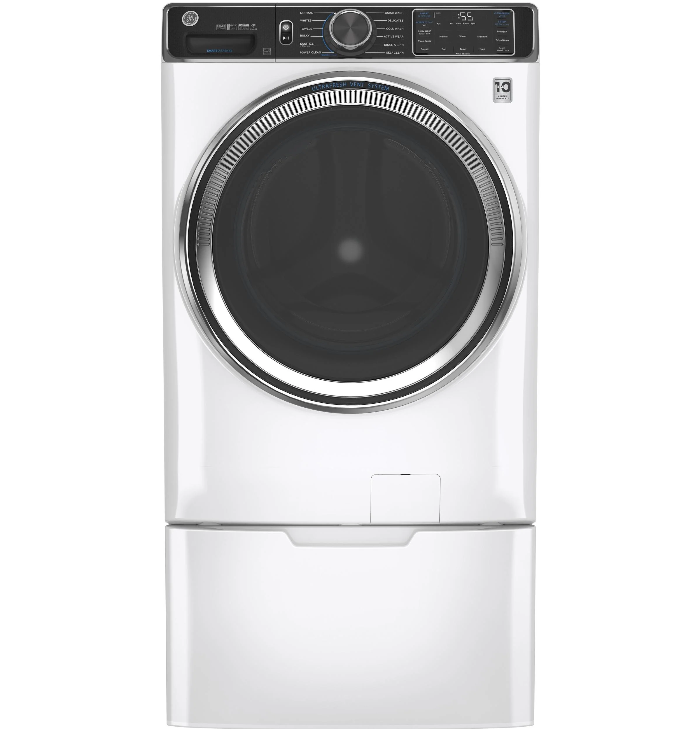 GE® ENERGY STAR® 5.0 cu. ft. Capacity Smart Front Load Steam Washer with SmartDispense™ UltraFresh Vent System with OdorBlock™ and Sanitize Allergen - Image 2
