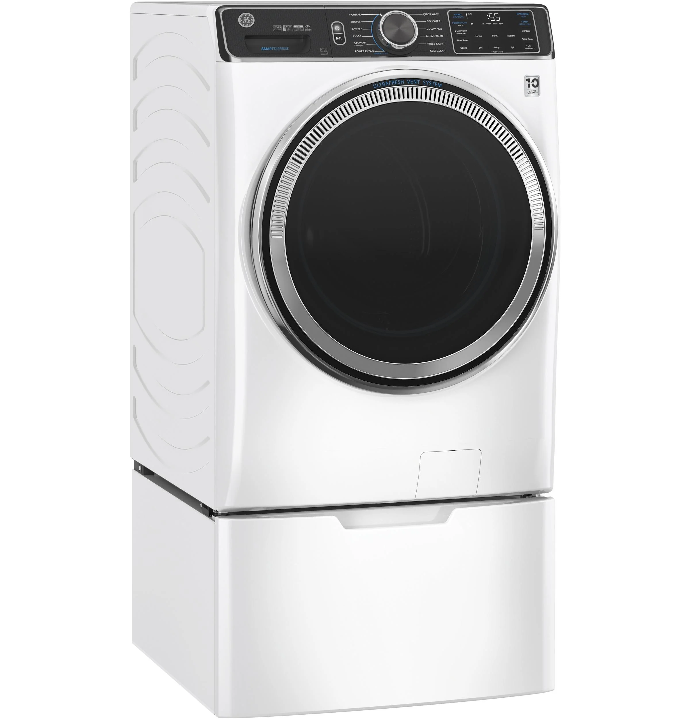 GE® ENERGY STAR® 5.0 cu. ft. Capacity Smart Front Load Steam Washer with SmartDispense™ UltraFresh Vent System with OdorBlock™ and Sanitize Allergen - Image 4