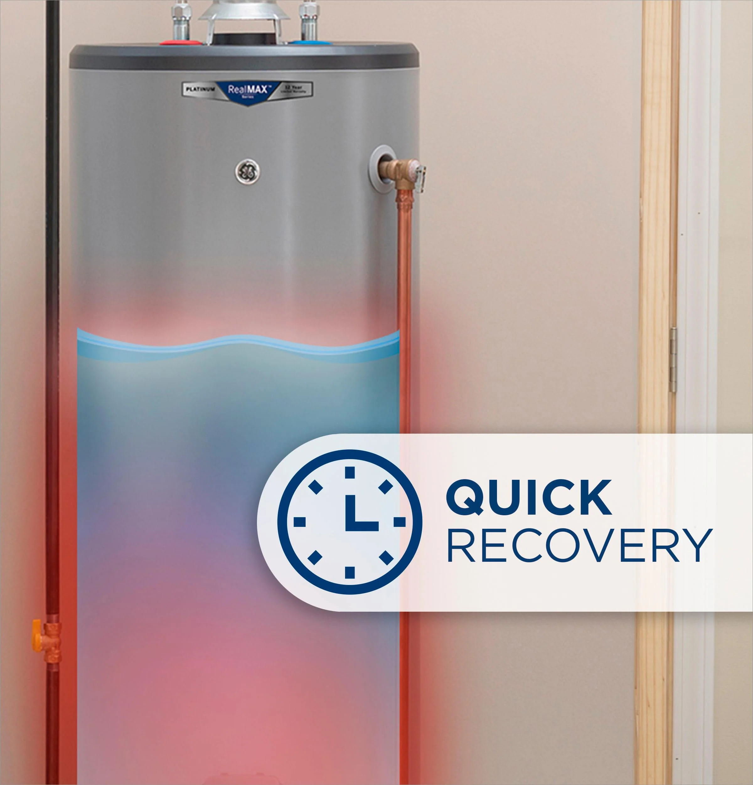 GG40T12BXR GE RealMAX Platinum 40-Gallon Tall Natural Gas Atmospheric Water Heater - Image 8