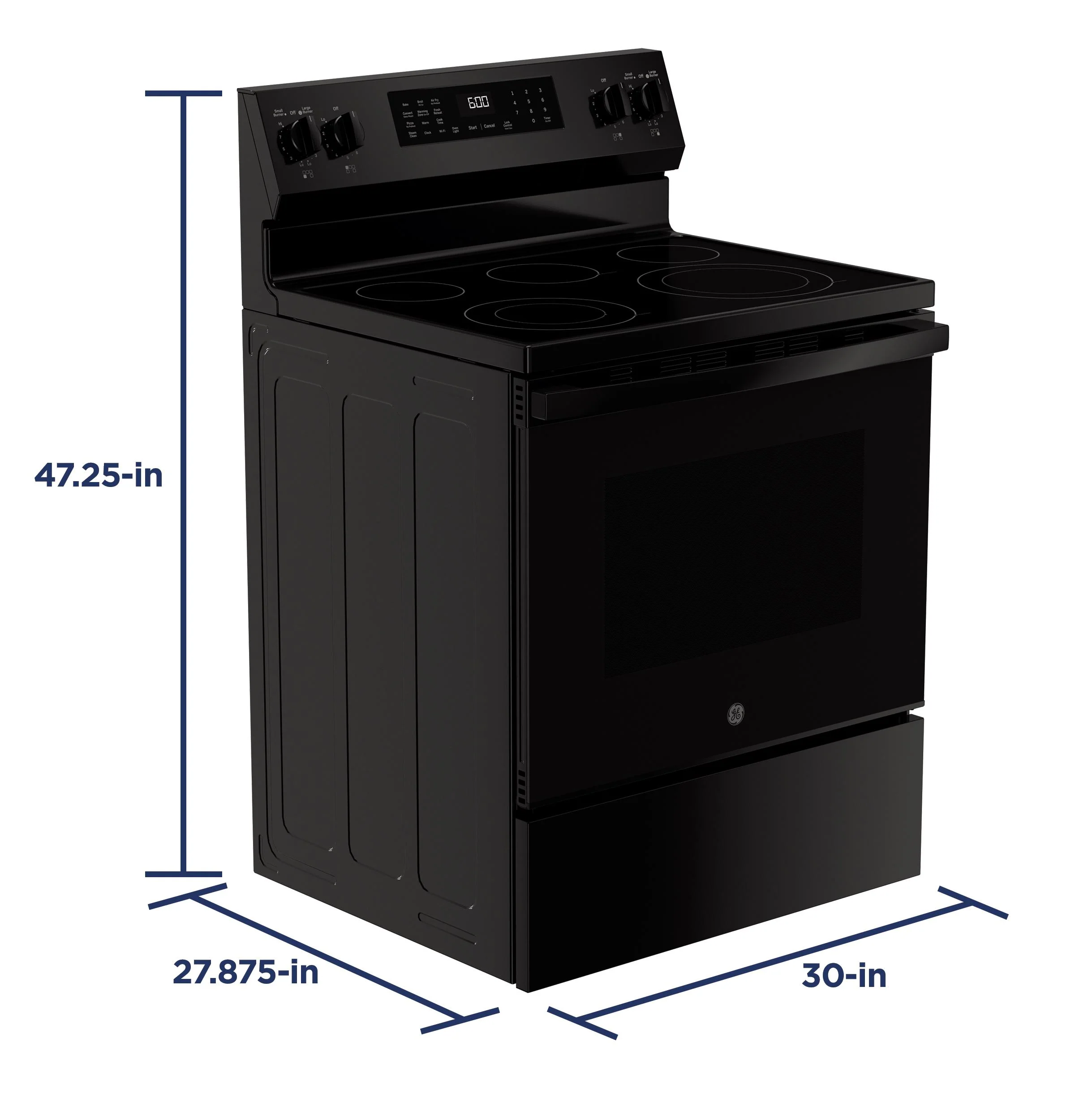 GRF600AVBB GE® ENERGY STAR® 30" Free-Standing Electric Convection Range with No Preheat Air Fry and EasyWash™ Oven Tray - Image 29