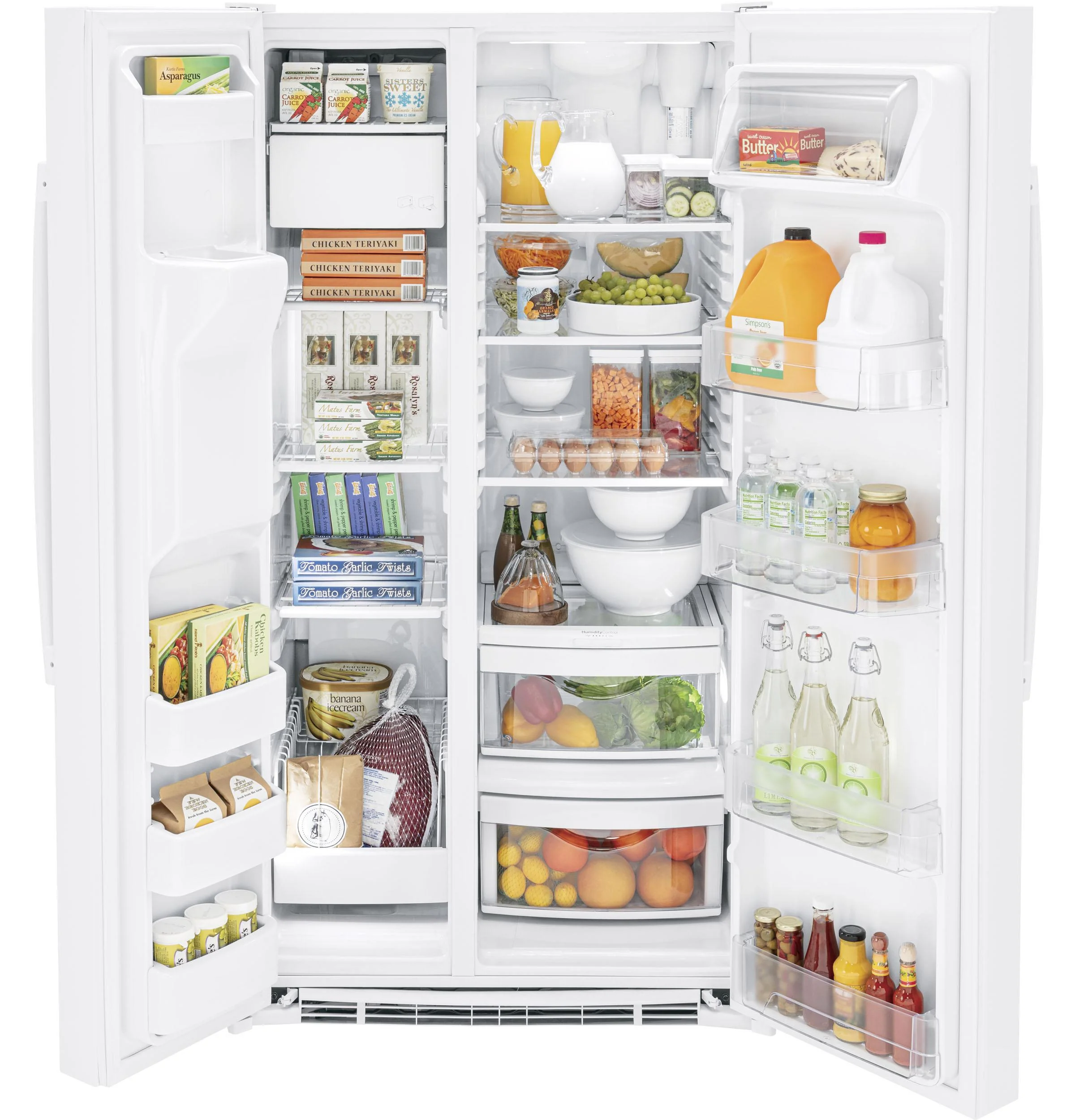 GSS25GGPWW GE® 25.3 Cu. Ft. Side-By-Side Refrigerator - Image 2