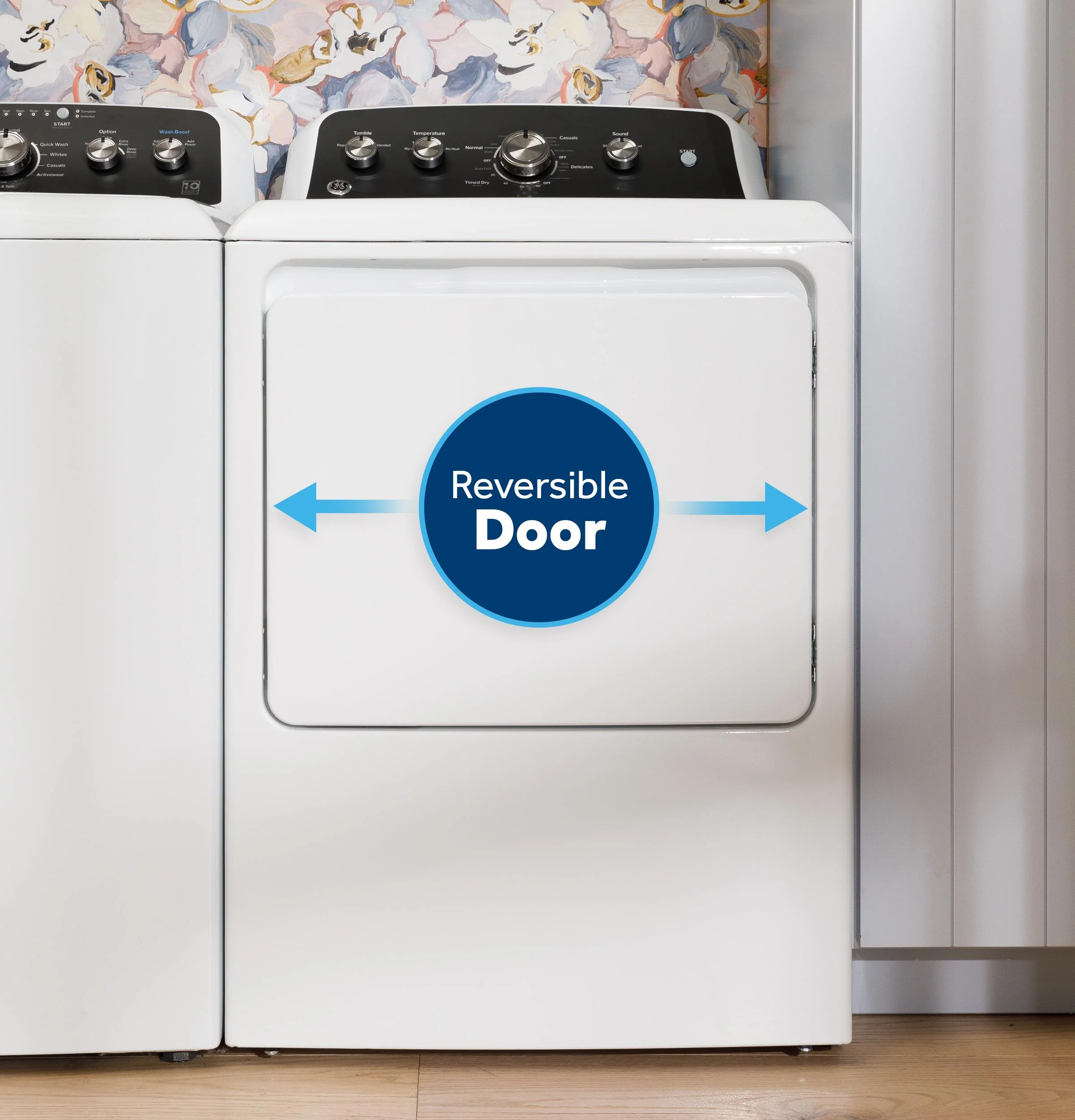 GTD38EASWWS GE® 7.2 cu. ft. Capacity Electric Dryer with Up To 120 ft. Venting and Reversible Door - Image 9