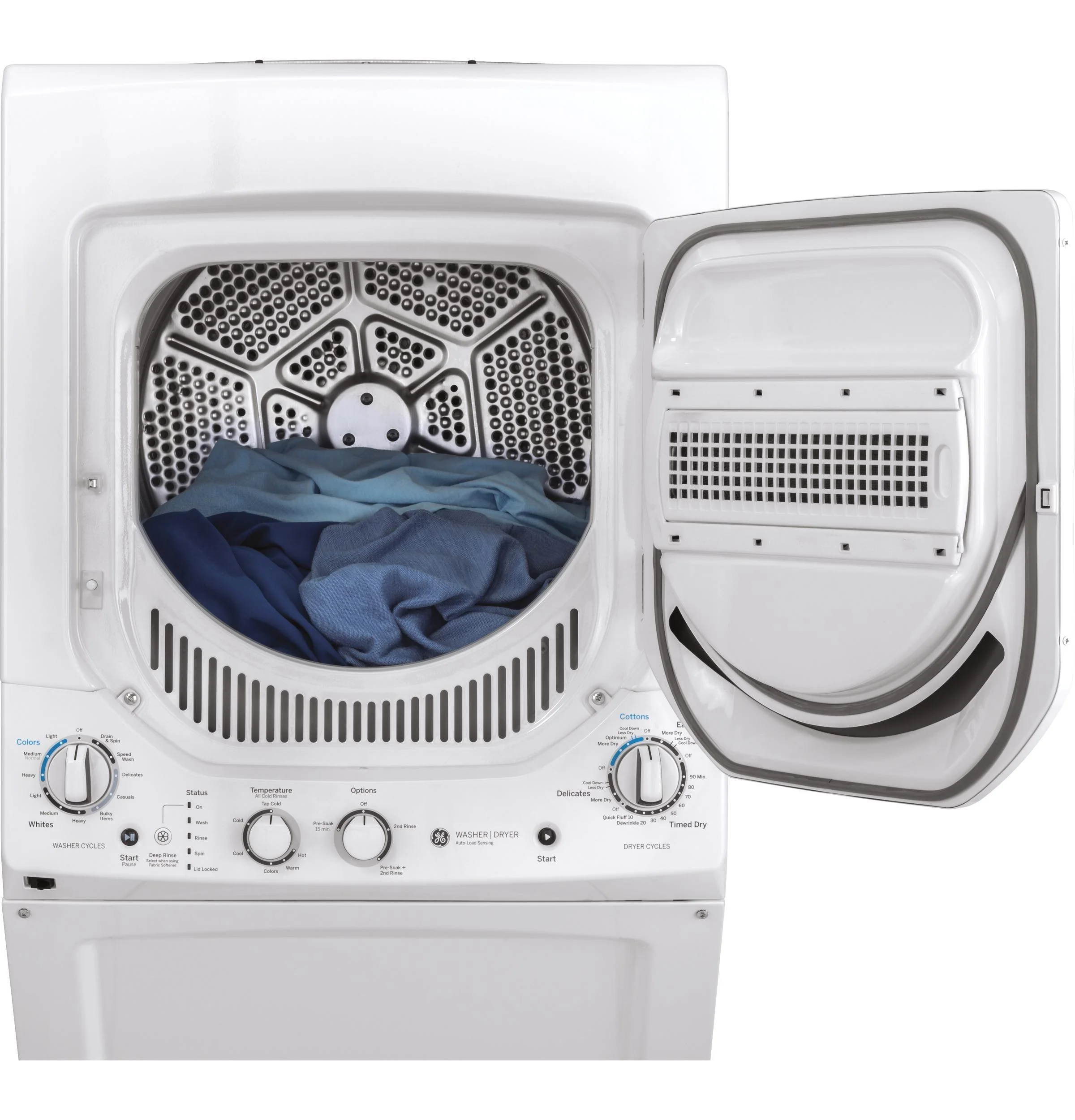 GUD24ESSMWW GE Unitized Spacemaker® 2.3 cu. ft. Capacity Washer with Stainless Steel Basket and 4.4 cu. ft. Capacity Electric Dryer - Image 5