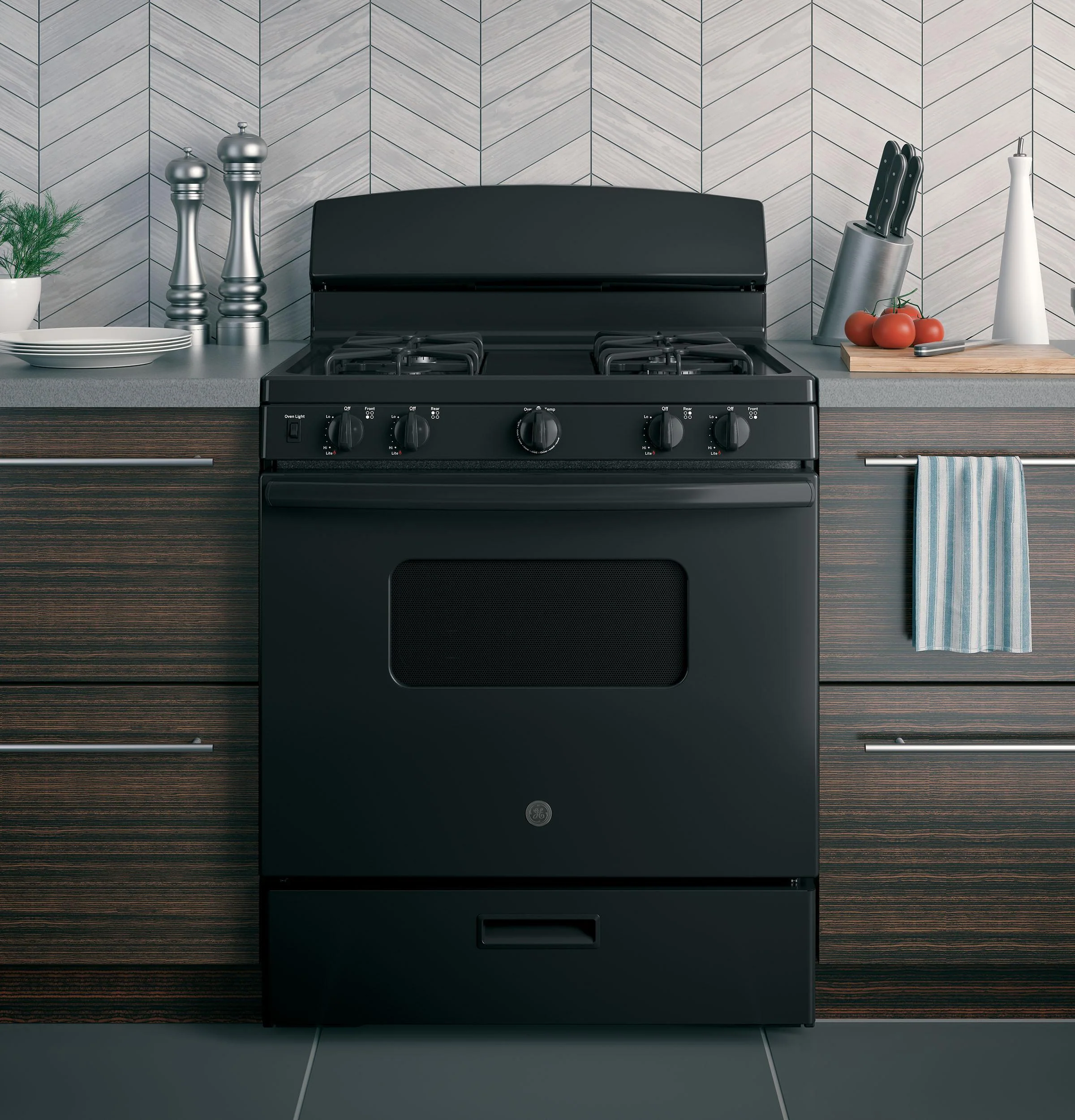 JGBS10DEMBB GE® 30" Free-Standing Front Control Gas Range - Image 4