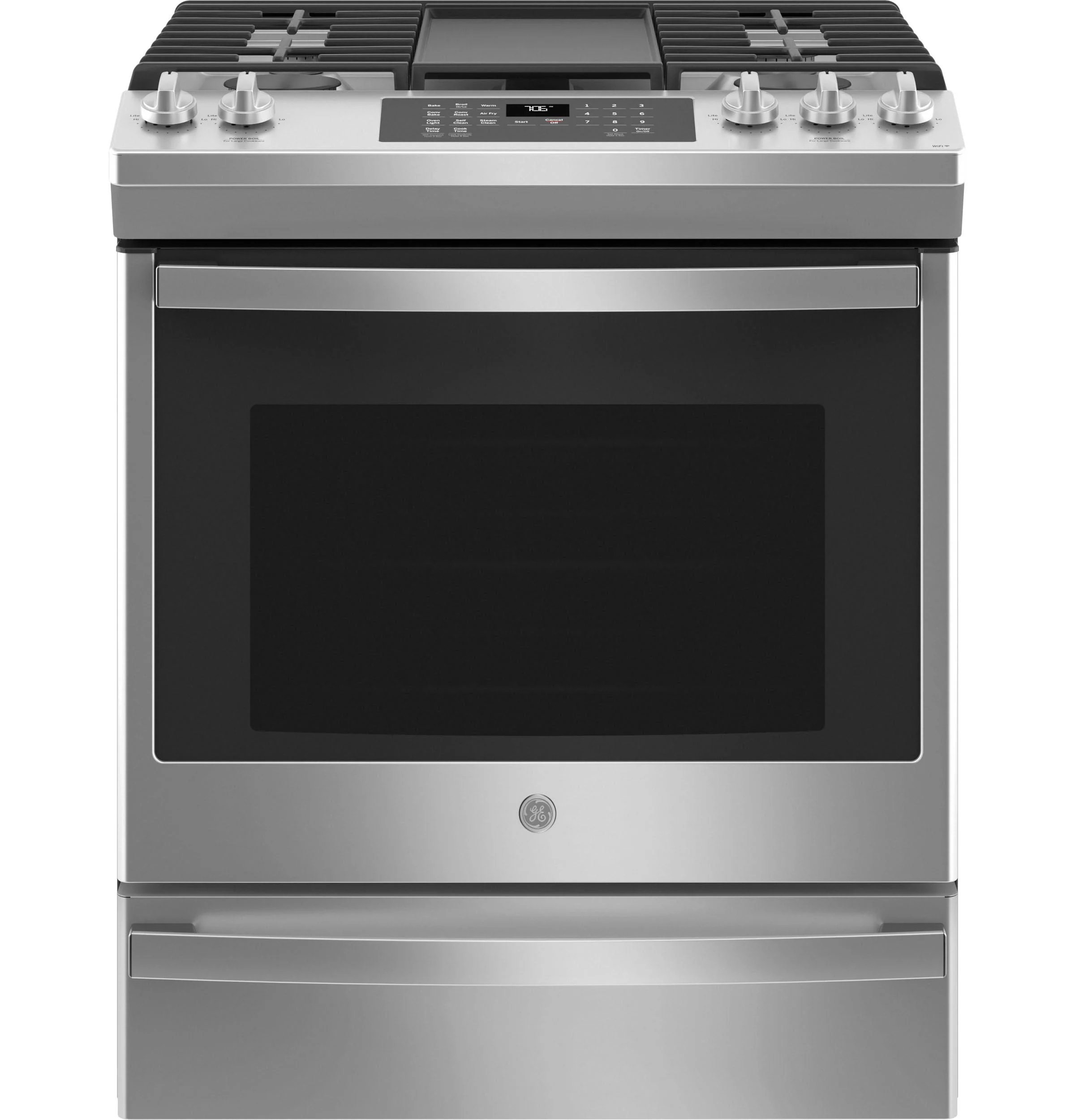 JGS760SPSS GE® 30" Slide-In Front-Control Convection Gas Range with No Preheat Air Fry - Image 12