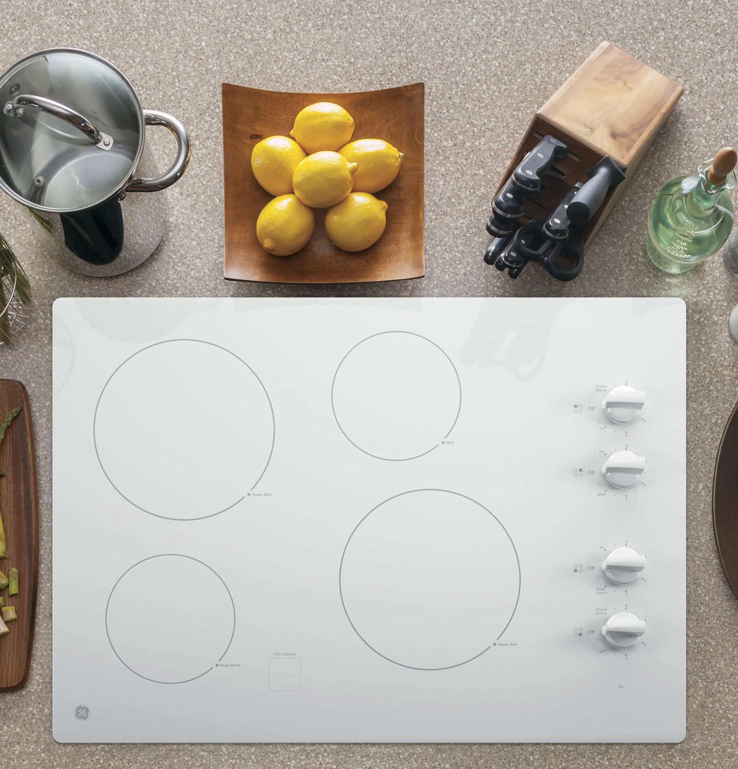 JP3030TWWW GE® 30" Built-In Knob Control Electric Cooktop - Image 2
