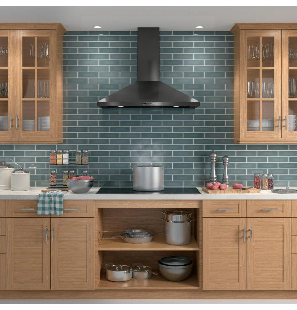 JVW5361BJTS GE® 36" Wall-Mount Pyramid Chimney Hood - Image 3