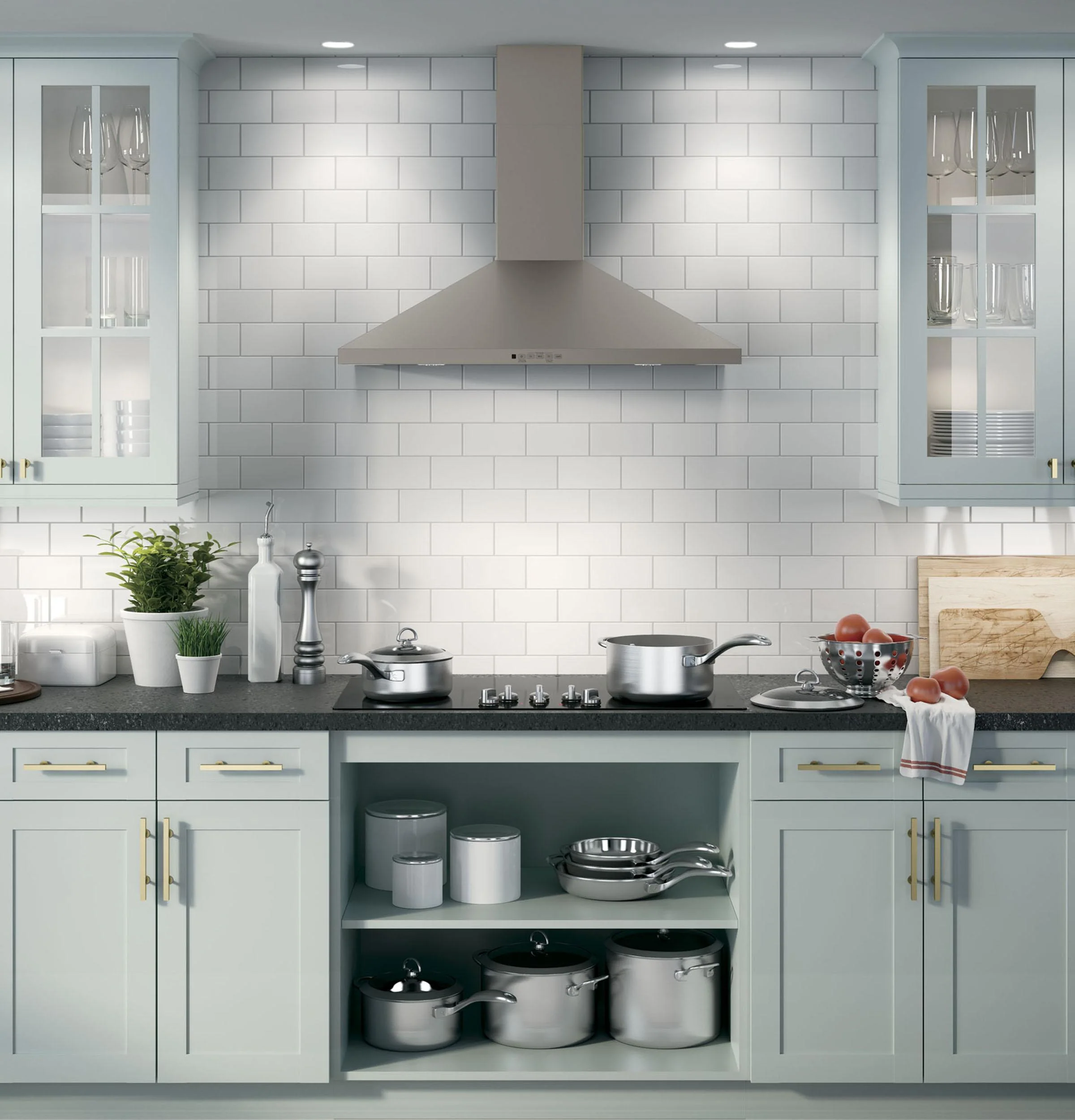 JVW5361EJES GE® 36" Wall-Mount Pyramid Chimney Hood - Image 2