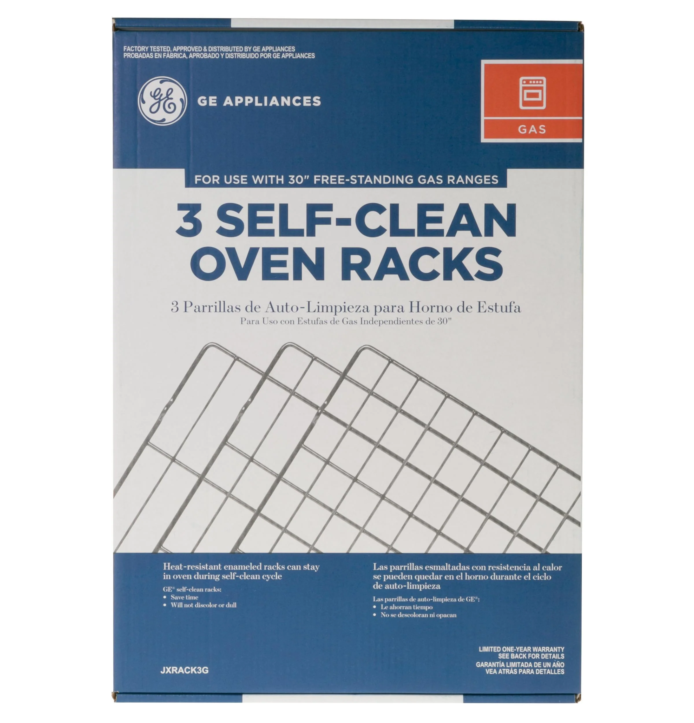 JXRACK3G GE® SELF-CLEAN OVEN RACKS (3PK) - FOR SELECT FREE-STANDING 30" GAS RANGES - Image 3