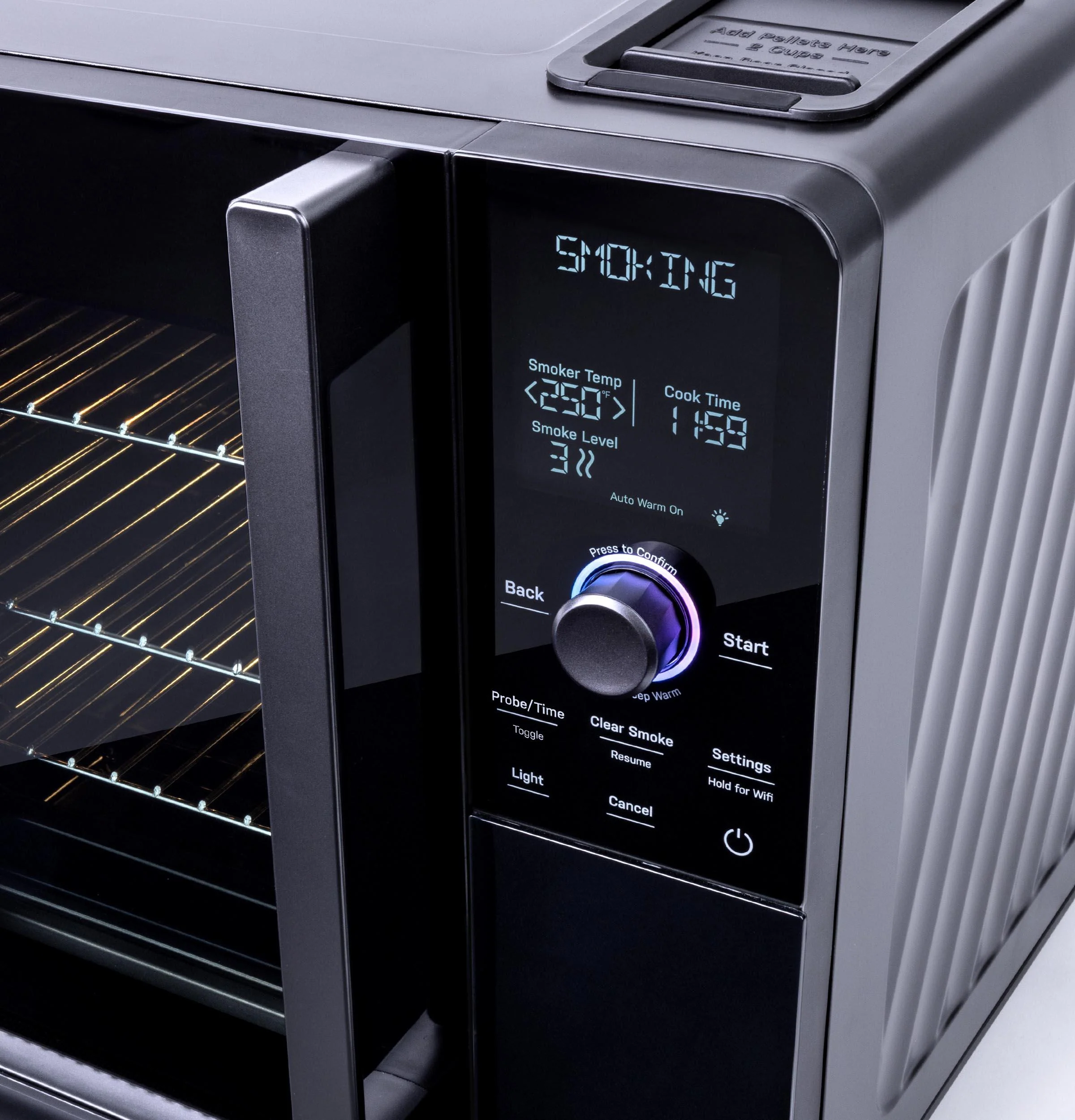 P9SBAAS6VBB GE Profile™ Smart Indoor Pellet Smoker - Image 6
