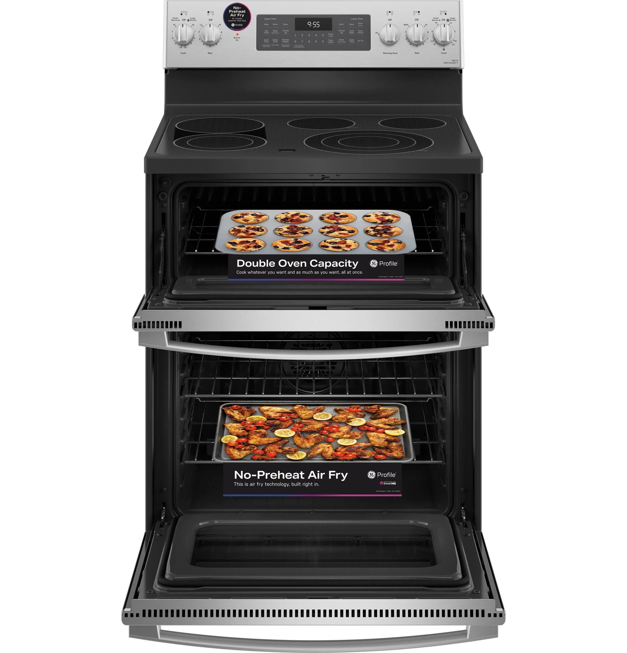 PB965YPFS GE Profile™ 30" Smart Free-Standing Electric Double Oven Convection Range with No Preheat Air Fry - Image 18