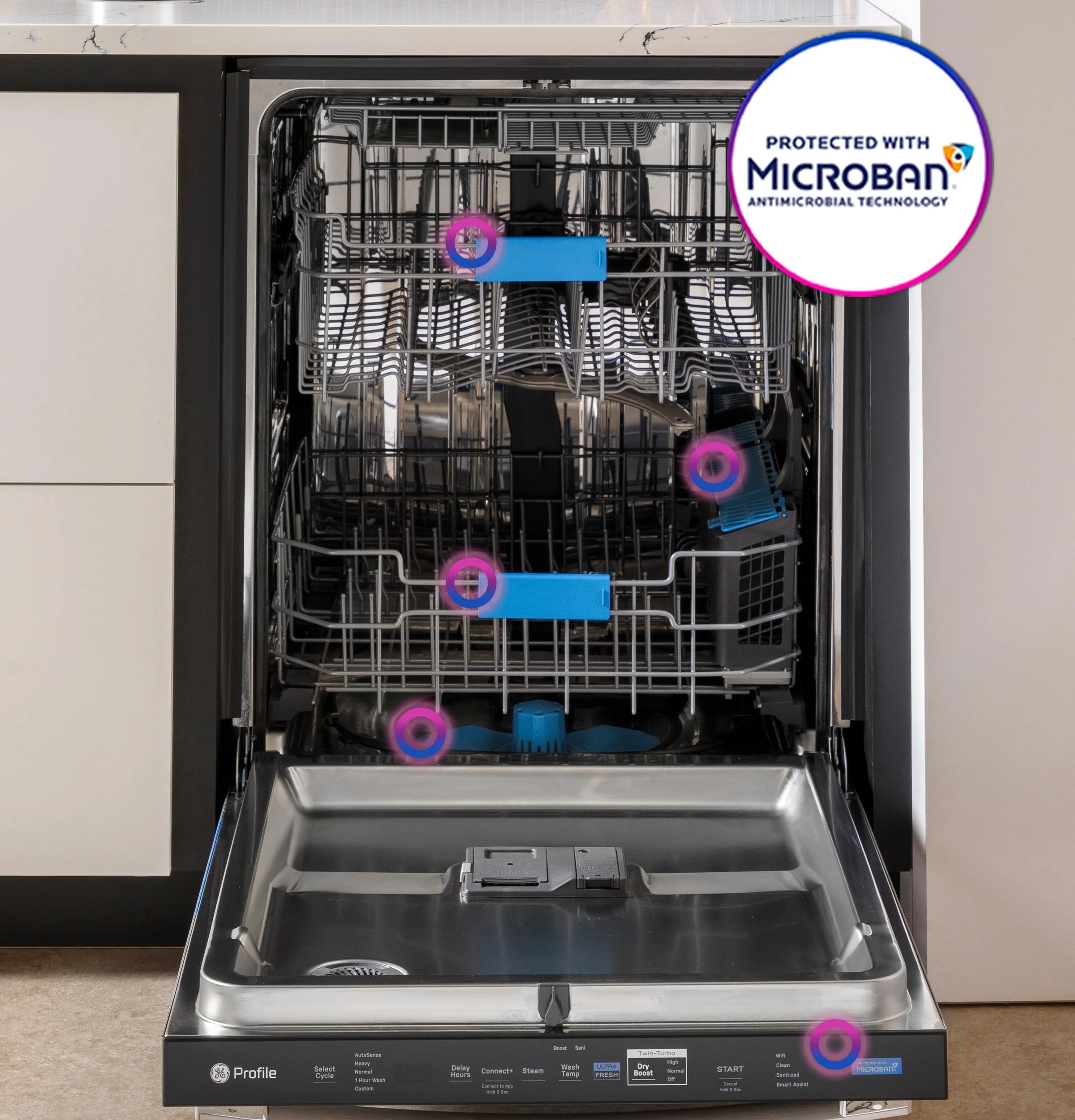 PDP755SBVTS GE Profile™ ENERGY STAR Smart UltraFresh System Dishwasher with Microban™ Antimicrobial Technology with Deep Clean Washing 3rd Rack, 42 dBA - Image 30