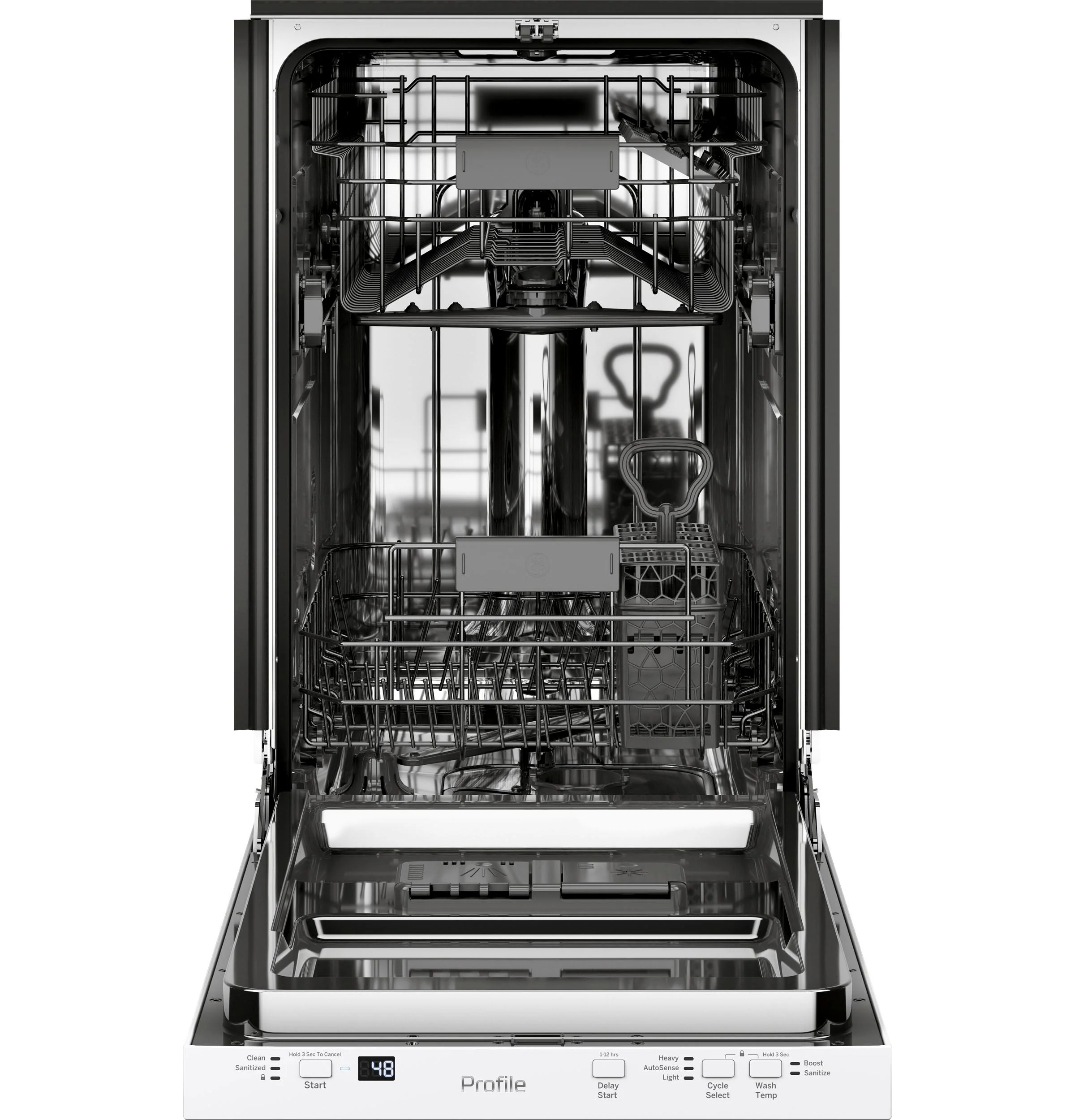PDT145SGLWW GE Profile™ ENERGY STAR® 18" ADA Compliant Stainless Steel Interior Dishwasher with Sanitize Cycle - Image 4