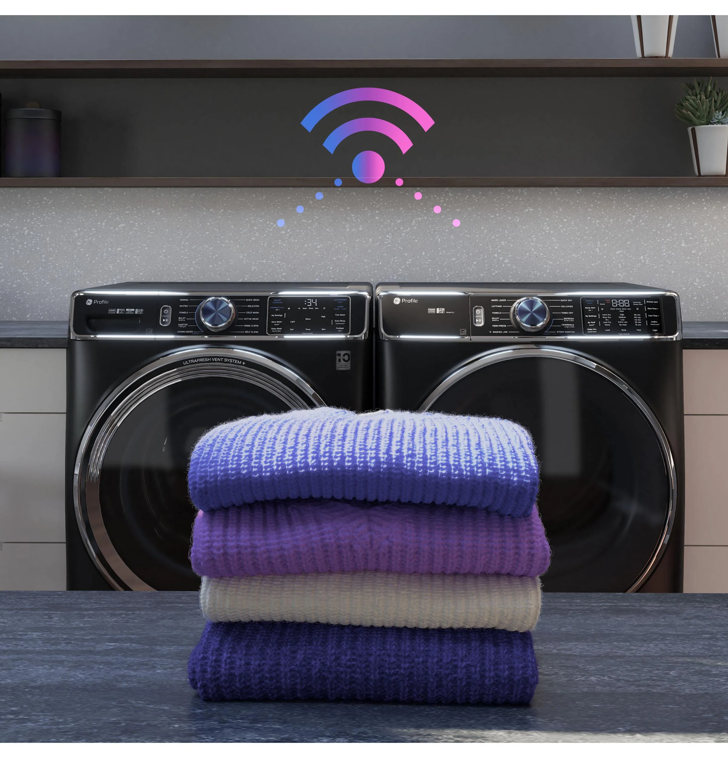 GE Profile™ ENERGY STAR® 7.8 cu. ft. Capacity Smart Front Load Gas Dryer with Steam and Sanitize Cycle - Image 50