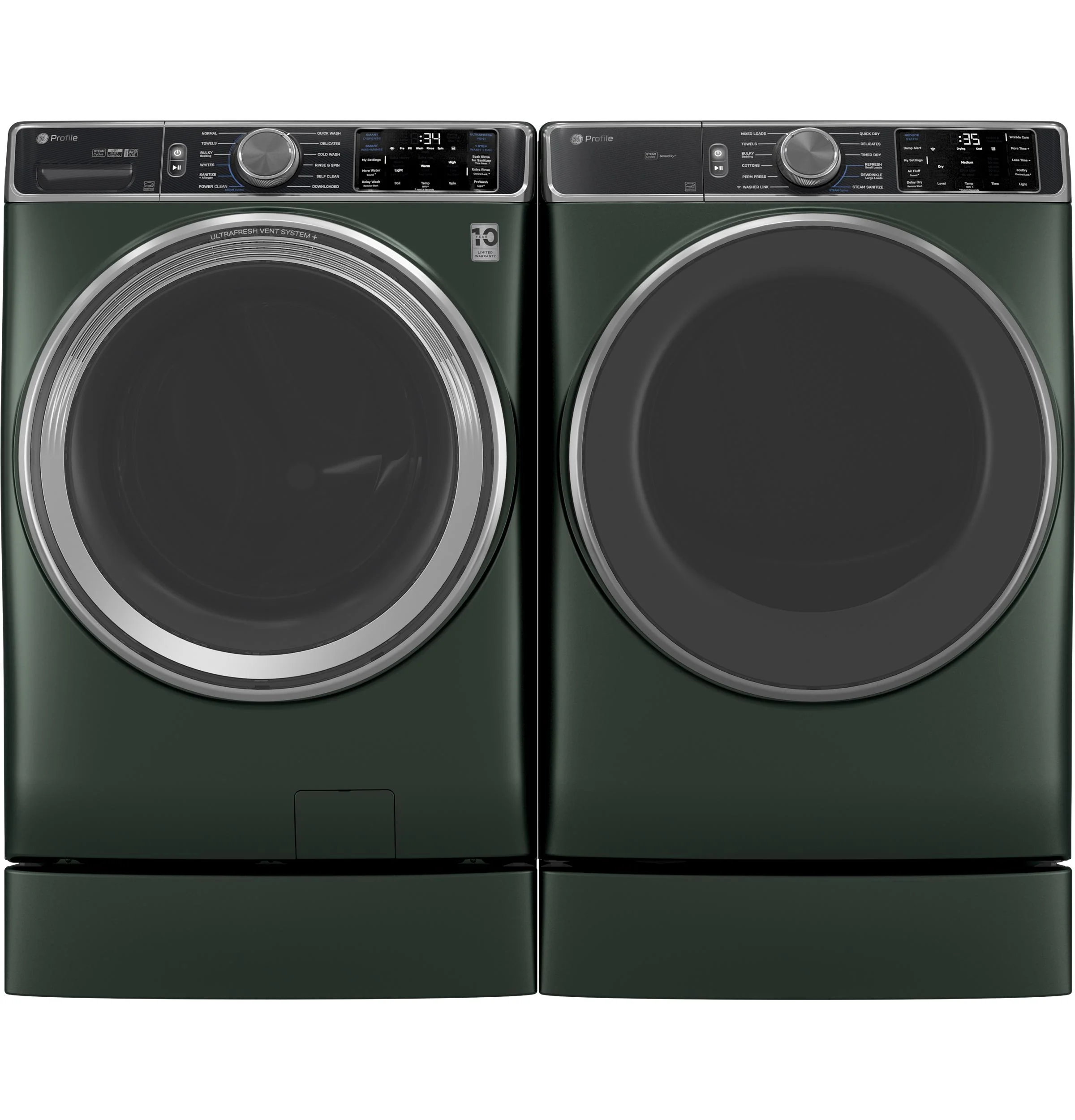 PFD95GSPWGN GE Profile™ ENERGY STAR® 7.8 cu. ft. Capacity Smart Front Load Gas Dryer with Steam and Sanitize Cycle - Image 9