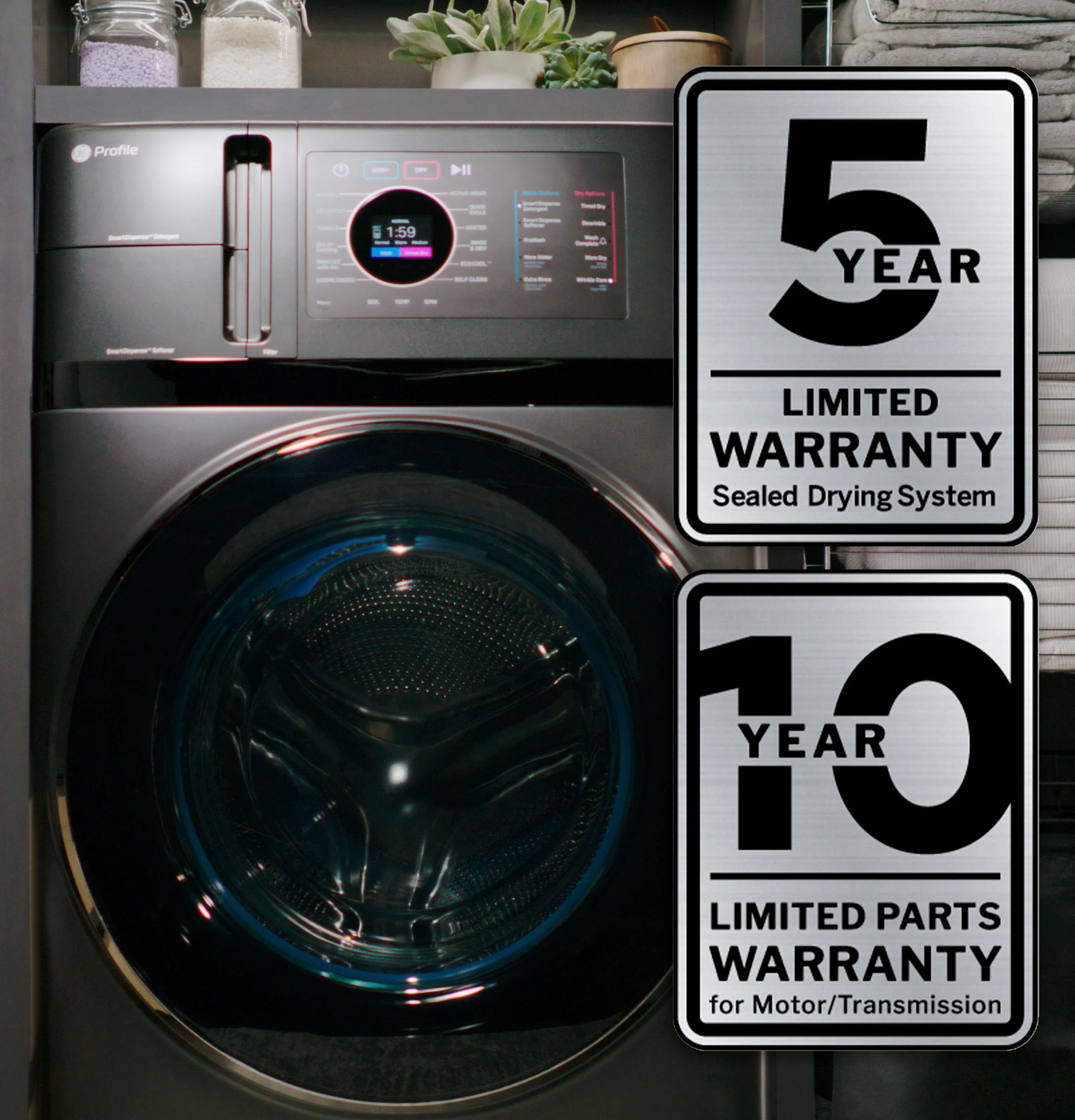 PFQ83HSSWWW GE Profile™ ENERGY STAR® 4.6 cu. ft. Capacity UltraFast Combo with Ventless Inverter Heat Pump Technology Washer/Dryer - Image 27