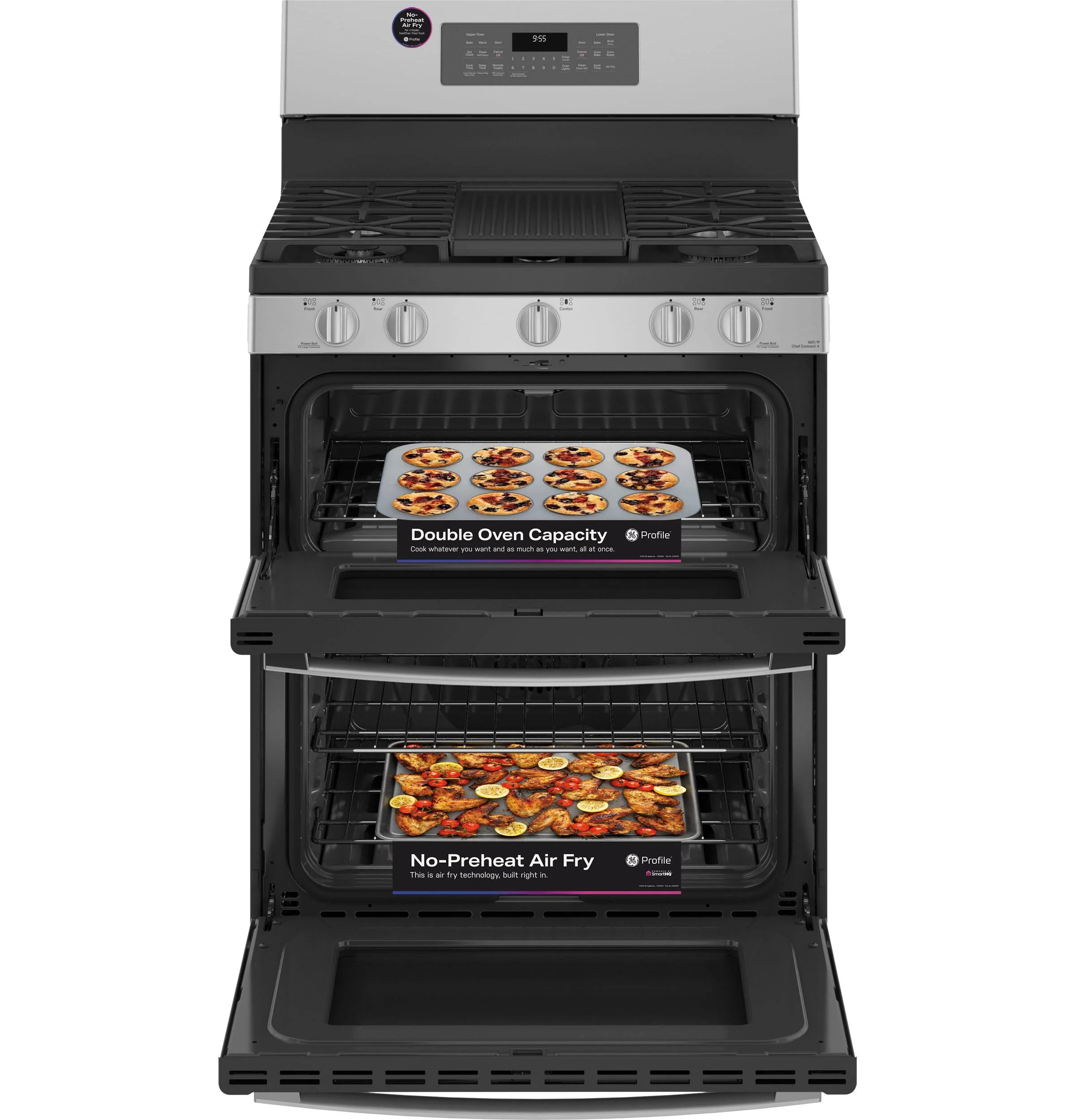 PGB965YPFS GE Profile™ 30" Free-Standing Gas Double Oven Convection Fingerprint Resistant Range with No Preheat Air Fry - Image 14
