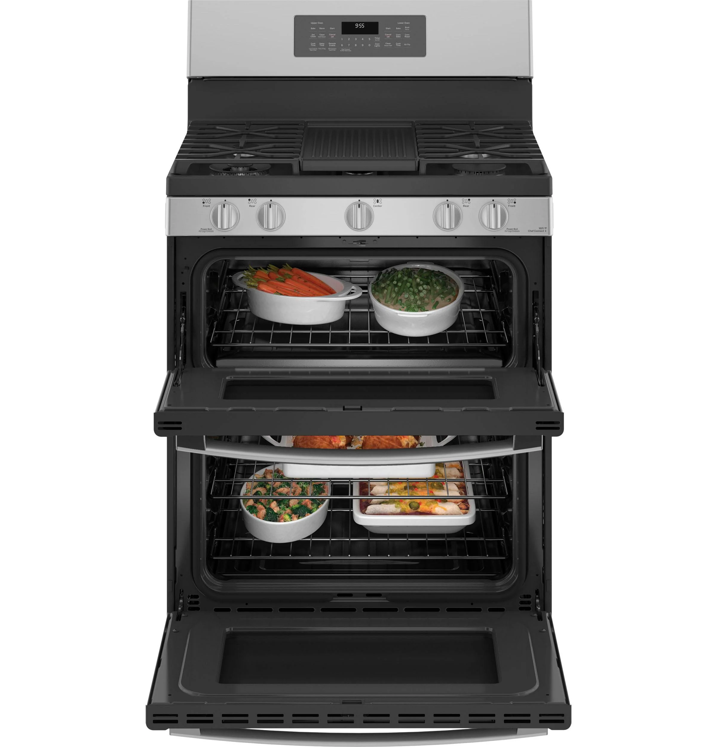 PGB965YPFS GE Profile™ 30" Free-Standing Gas Double Oven Convection Fingerprint Resistant Range with No Preheat Air Fry - Image 17