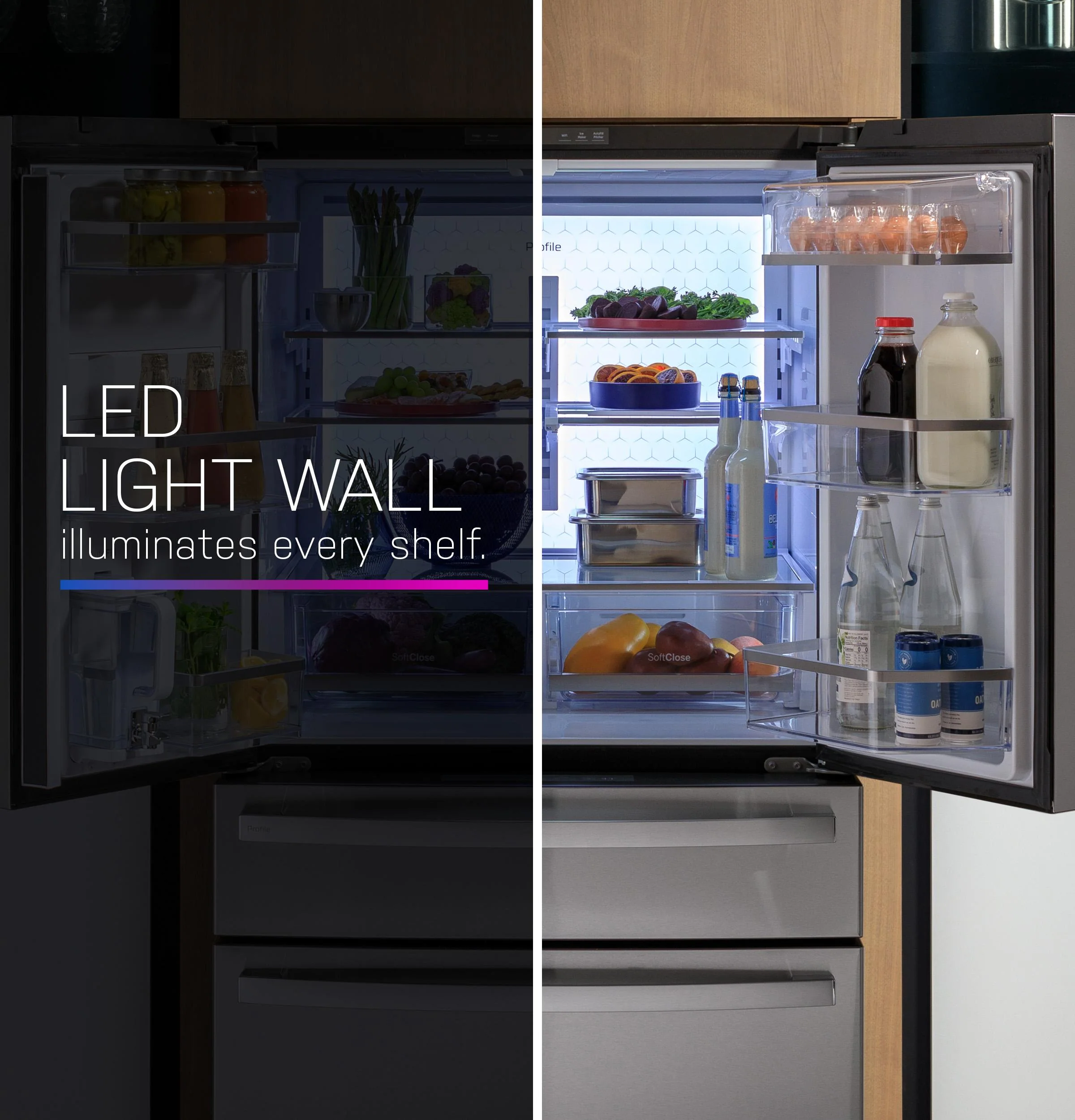 PJD23BYWFS GE Profile™ ENERGY STAR® 23.3 Cu. Ft. Smart Counter-Depth Fingerprint Resistant 4-Door French-Door Refrigerator with Door In Door - Image 4