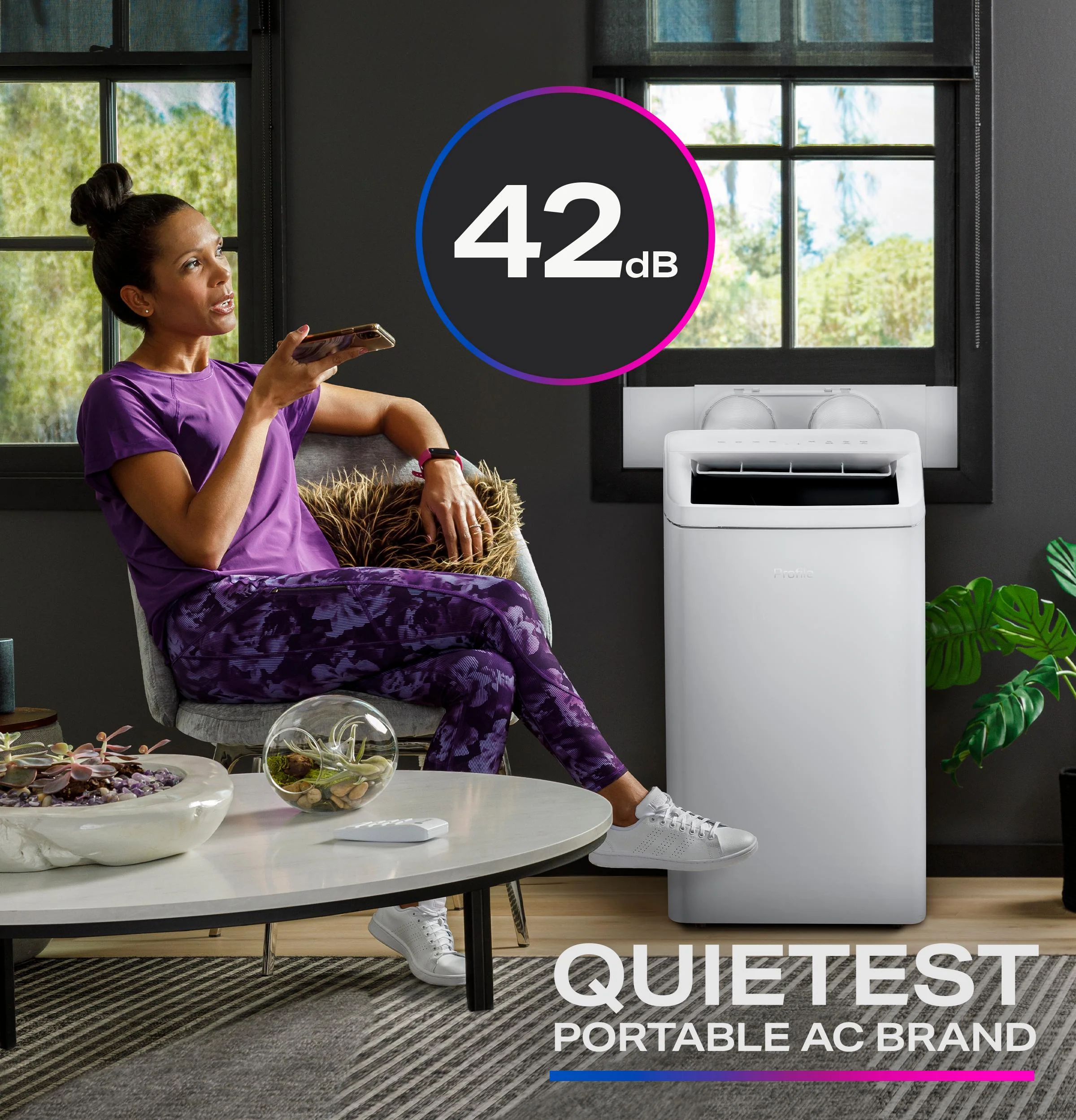 PPHV10WWF GE Profile® 10,000 BTU Dual-Hose, Inverter Portable Air Conditioner with Dehumidifier and Remote, White - Image 10