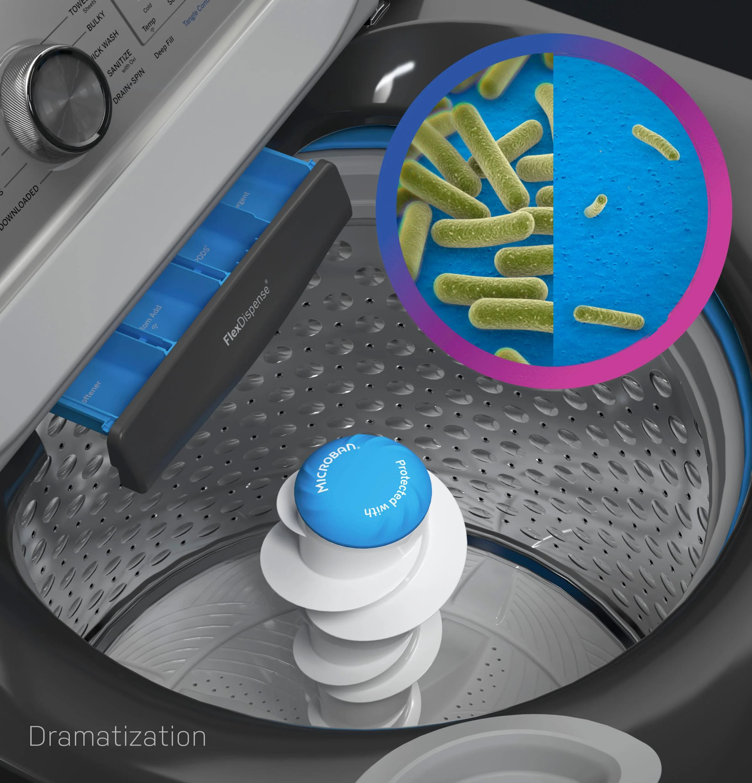 PTW705BSTWS GE Profile™ ENERGY STAR® 5.3 cu. ft. Capacity Washer with Smarter Wash Technology and FlexDispense™ - Image 25