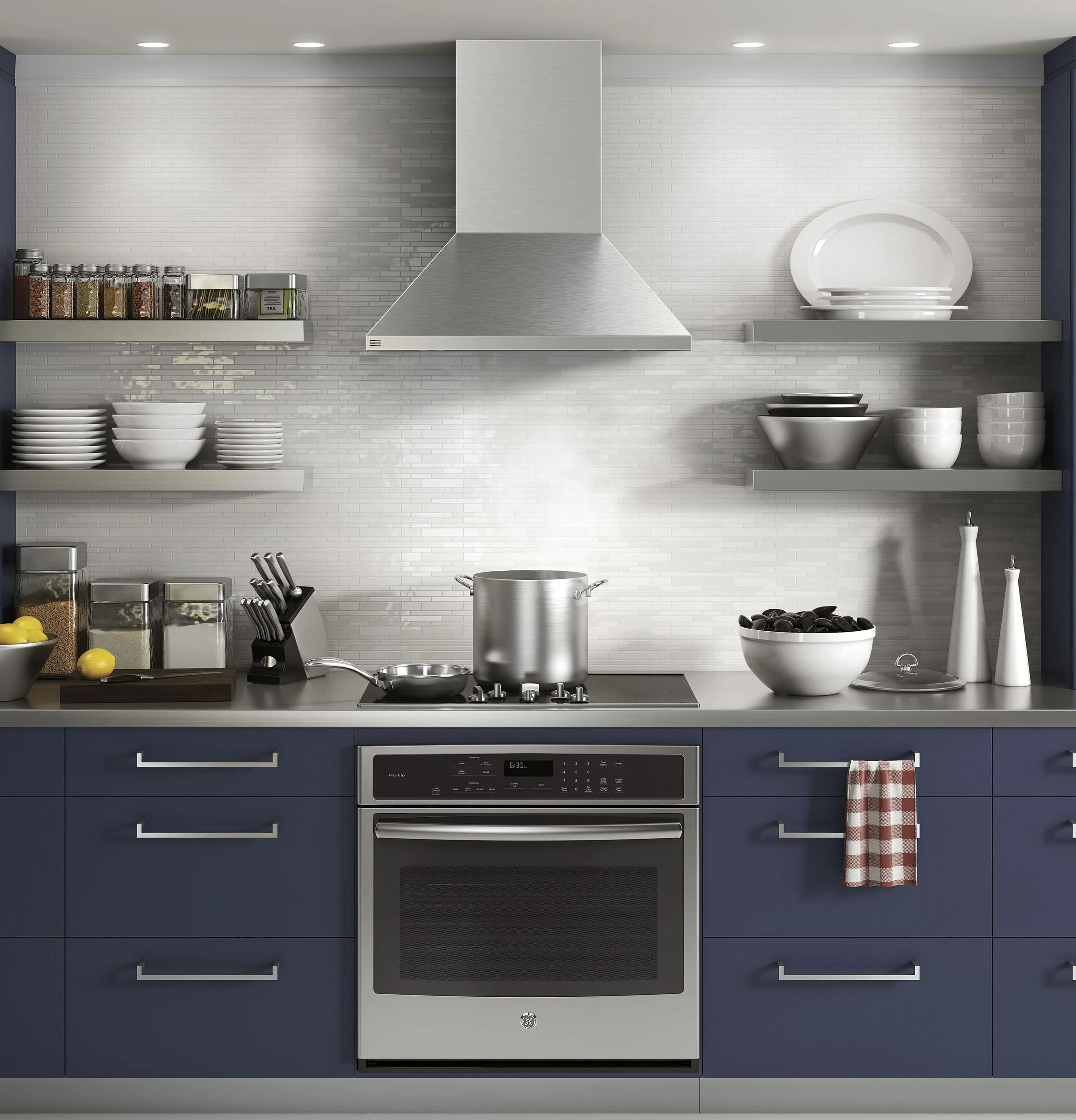 PVW1030SWSS GE Profile 30" Wall-Mount Pyramid Chimney Vent Hood with Clean Air Sensors - Image 4