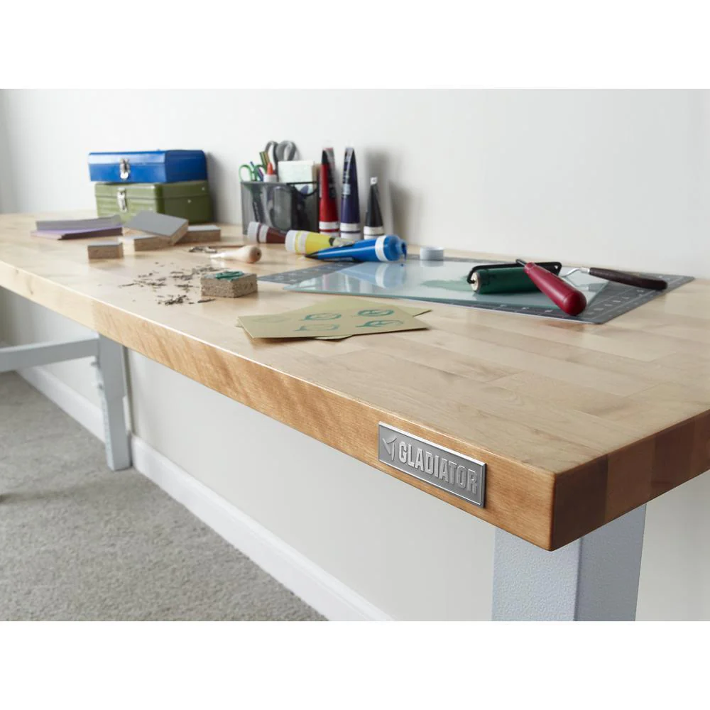 Gladiator GAWB04HWEG 4' Adjustable Height Hardwood Workbench - Image 15
