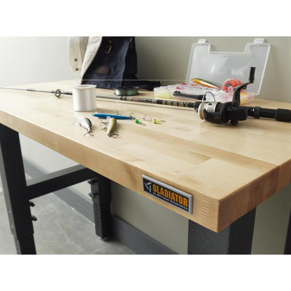 Gladiator GAWB04HWEG 4' Adjustable Height Hardwood Workbench - Image 3
