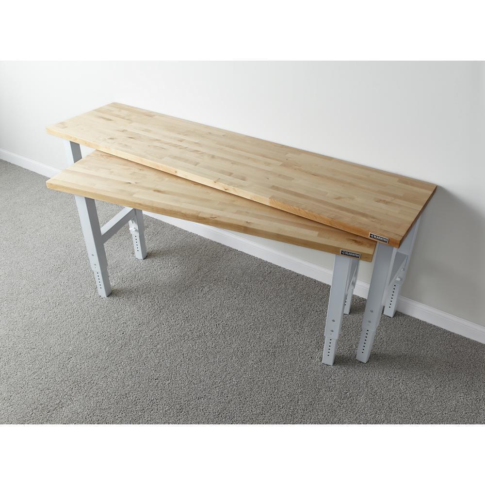 Gladiator GAWB06HWGW 6' Adjustable Height Hardwood Workbench - Image 6