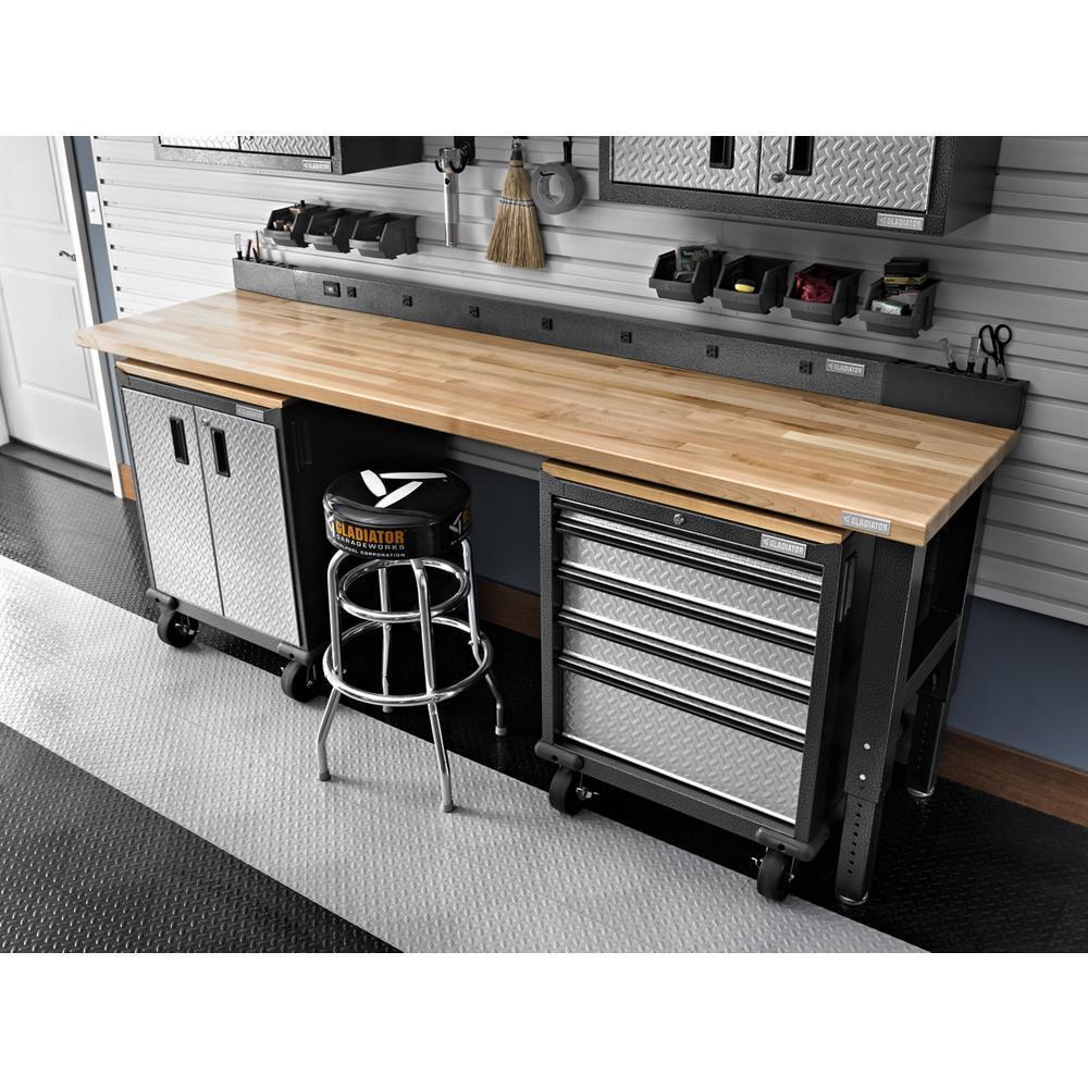 Gladiator GAWB08HWEG 8' Adjustable Height Hardwood Workbench - Image 10