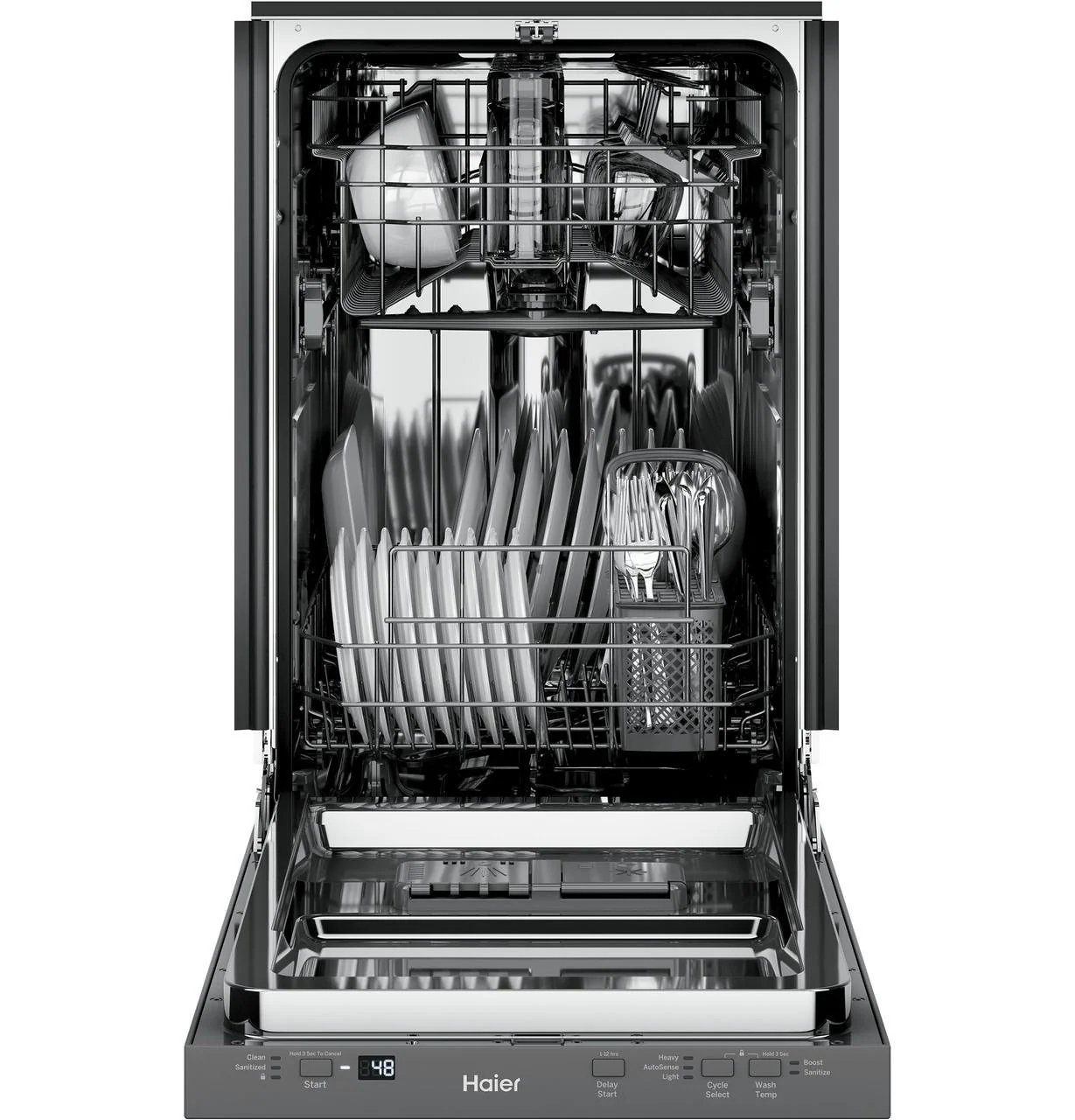QDT125SSLSS Haier ENERGY STAR® 18" Stainless Steel Interior Dishwasher with Sanitize Cycle - Image 43