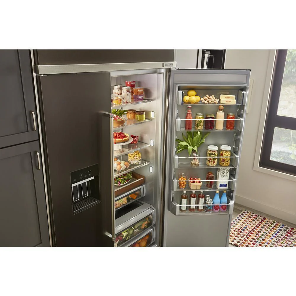Kitchenaid KBSD708MBS 29.4 Cu. Ft. 48" Built-In Side-by-Side Refrigerator with Ice and Water Dispenser - Image 4