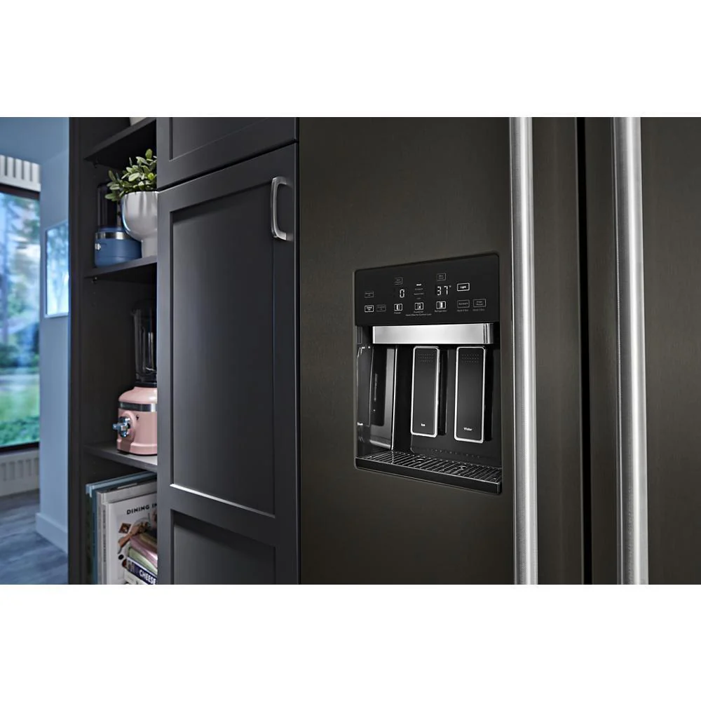 Kitchenaid KBSD708MBS 29.4 Cu. Ft. 48" Built-In Side-by-Side Refrigerator with Ice and Water Dispenser - Image 8