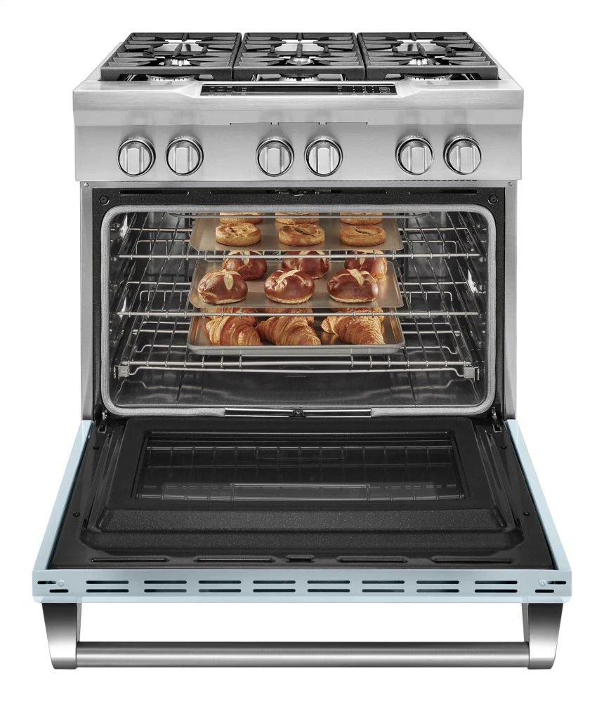 Kitchenaid KDRS467VMB Limited Edition KitchenAid® 36'' 6-Burner Dual Fuel Freestanding Range, Commercial-Style - Misty Blue - Image 3