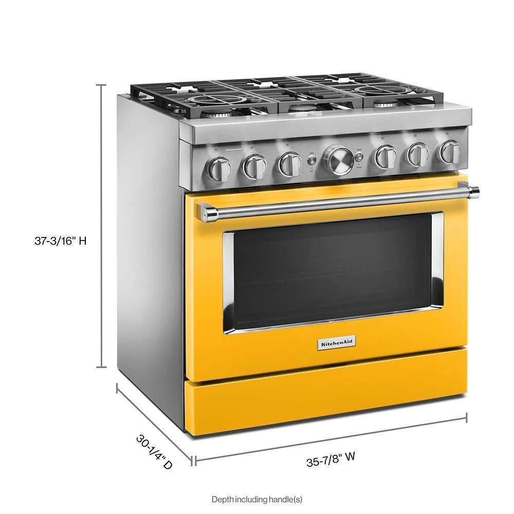 KFDC506JYP KitchenAid® 36'' Smart Commercial-Style Dual Fuel Range with 6 Burners - Image 2