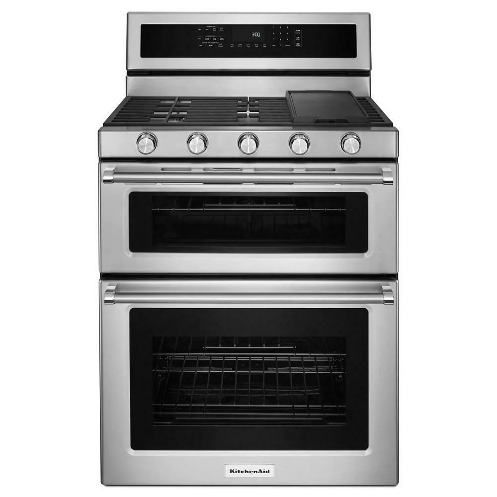Kitchenaid KFGD500ESS 30-Inch 5 Burner Gas Double Oven Convection Range - Image 2