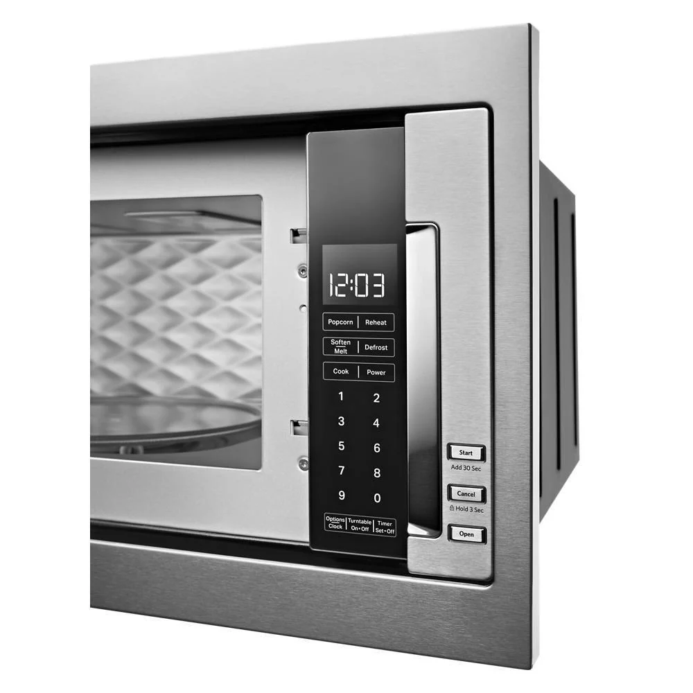 Kitchenaid KMBT5011KSS 1000 Watt Built-In Low Profile Microwave with Slim Trim Kit - Image 8