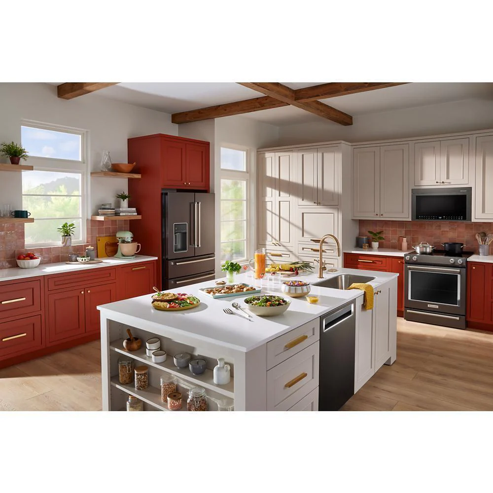 Kitchenaid KRMF536RBS 26.2 Cu. Ft. Multi-Door French Door Refrigerator with Platinum Interior - Image 4
