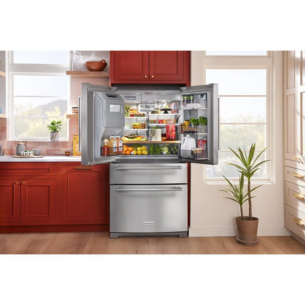 Kitchenaid KRMF536RPS 26.2 Cu. Ft. Multi-Door French Door Refrigerator with Platinum Interior - Image 5