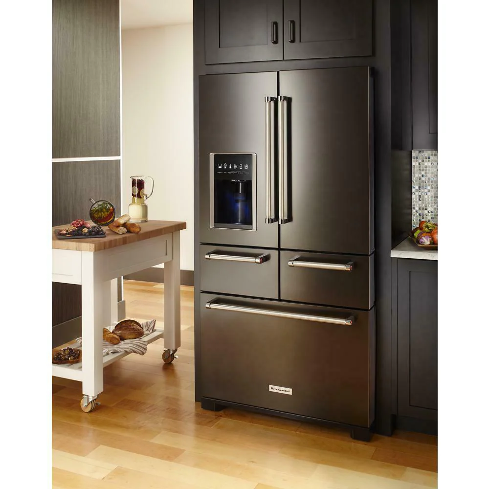 Kitchenaid KRMF706EBS 25.8 Cu. Ft. 36" Multi-Door Freestanding Refrigerator with Platinum Interior Design and PrintShield™ Finish - Image 3