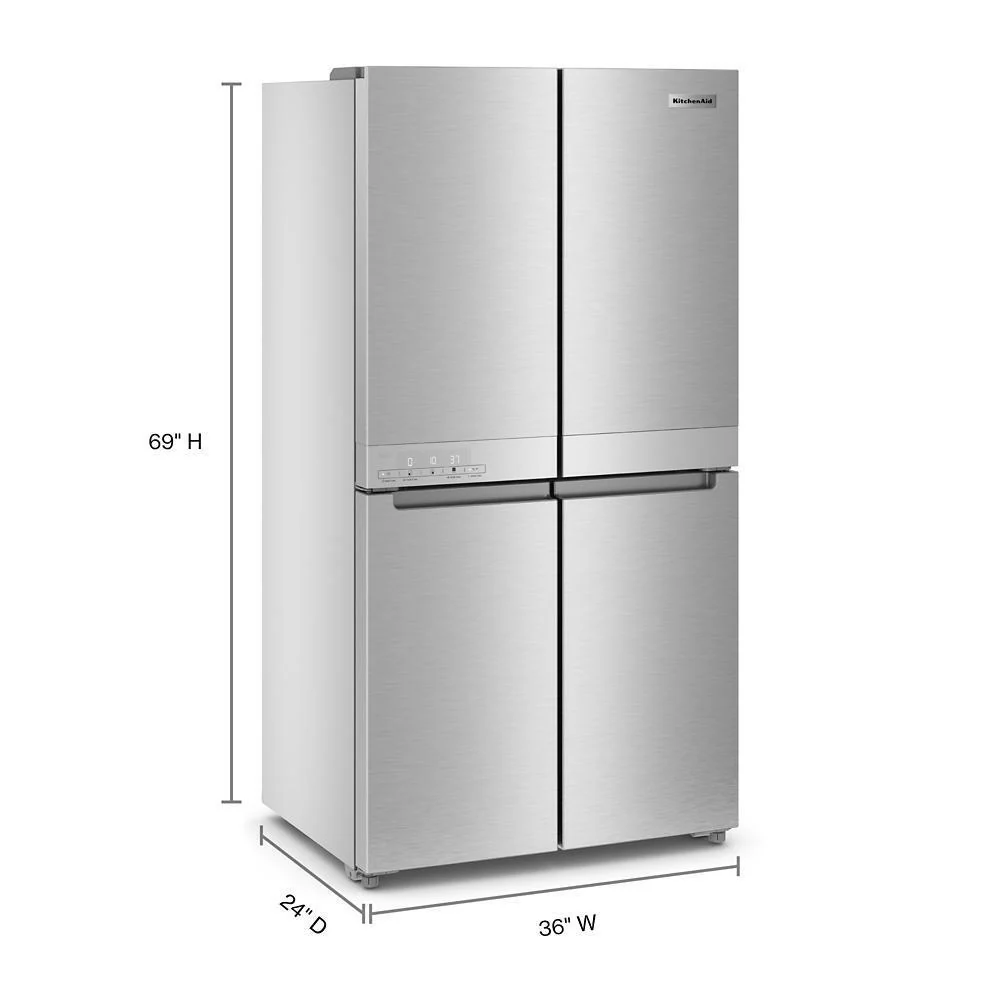 Kitchenaid KRQC506MPS 19.4 cu. ft. 36-inch wide Counter-Depth 4-Door Refrigerator with PrintShield™ Finish - Image 5