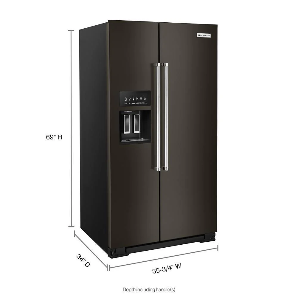 Kitchenaid KRSF705HBS 24.8 cu ft. Side-by-Side Refrigerator with Exterior Ice and Water and PrintShield™ Finish - Image 6