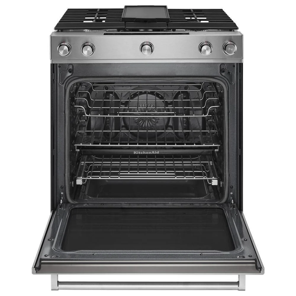 Kitchenaid KSDB900ESS 30-Inch 5-Burner Dual Fuel Convection Slide-In Range with Baking Drawer - Image 11